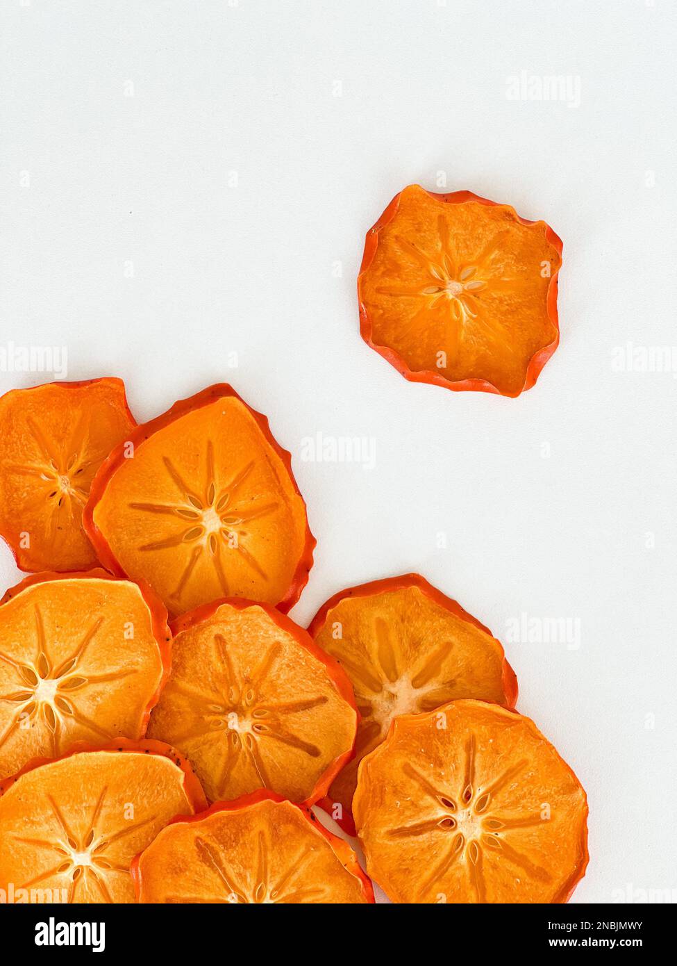 Sfondo oranged a fette, concetto di mosca. Spazio di copia Foto Stock