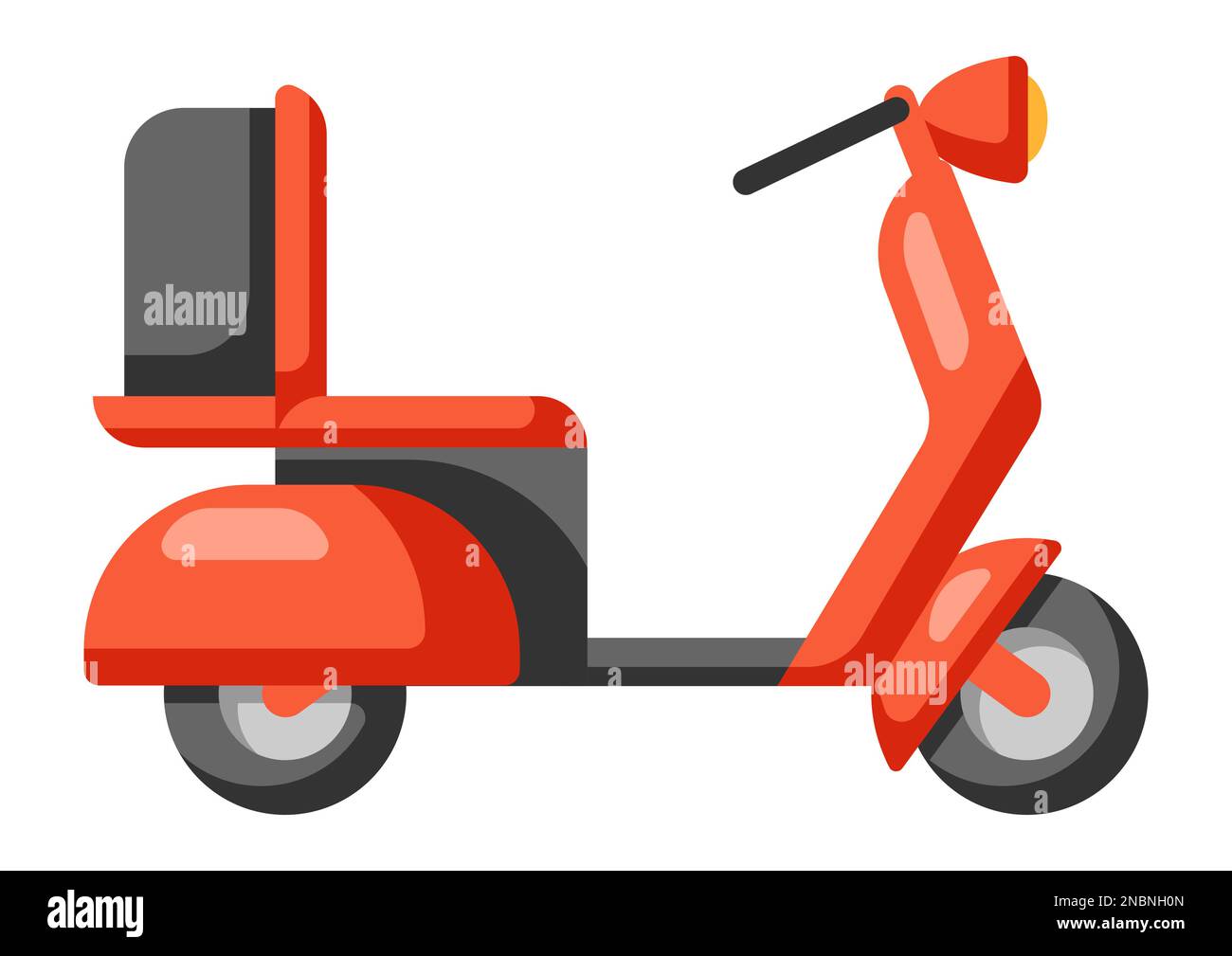 Illustrazione dello scooter rosso. Moto elettrica mobile. Illustrazione Vettoriale