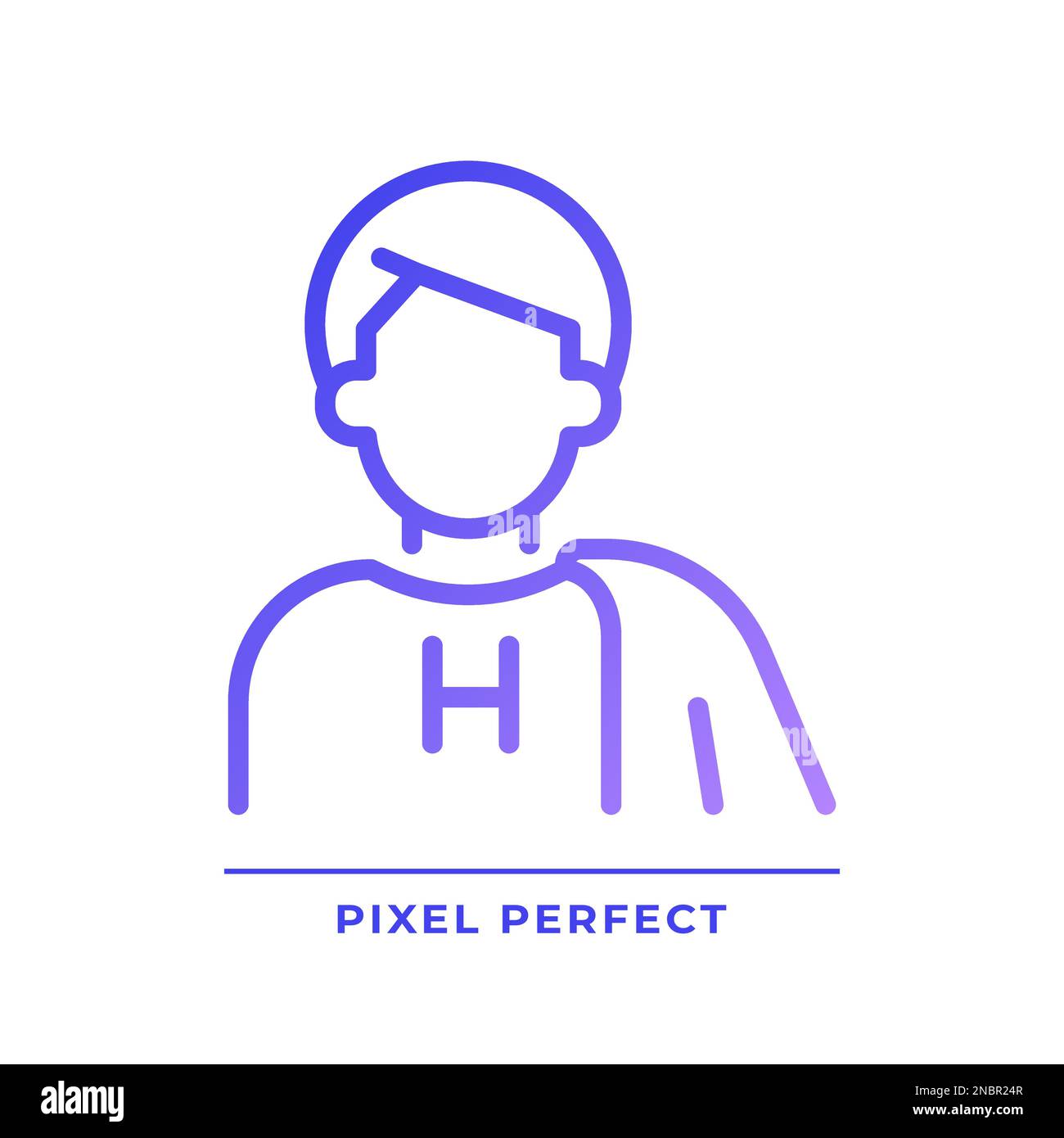 Icona vettore lineare gradiente perfetto pixel Hero Illustrazione Vettoriale