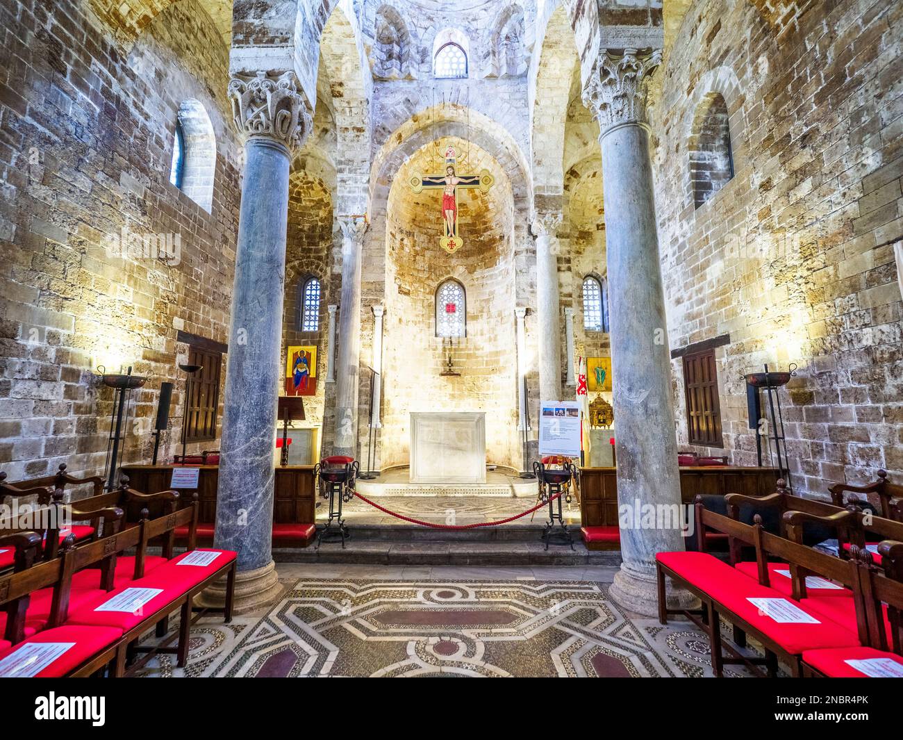 La chiesa in stile architettonico arabo-normanno di San Cataldo - Palermo, Sicilia, Italia Foto Stock