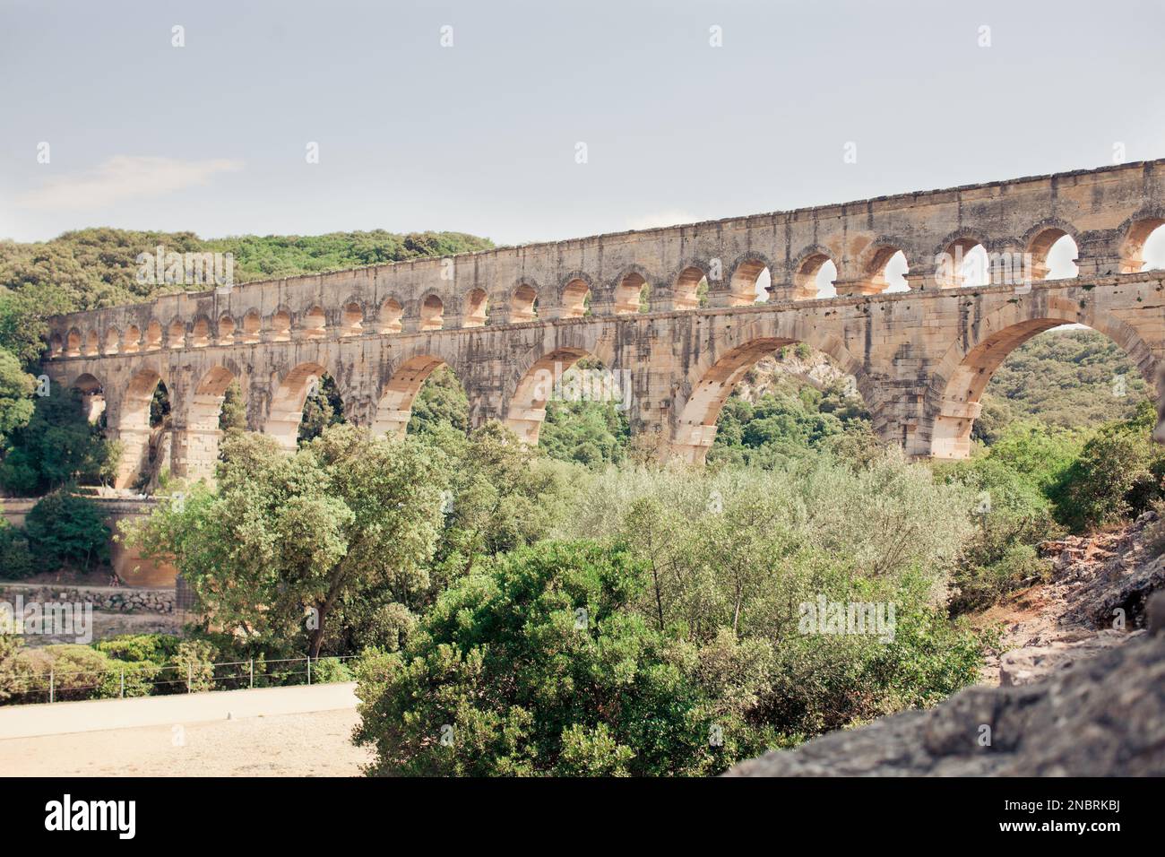 Pont du Gard, acquedotto romano in Provenza, Francia Foto Stock