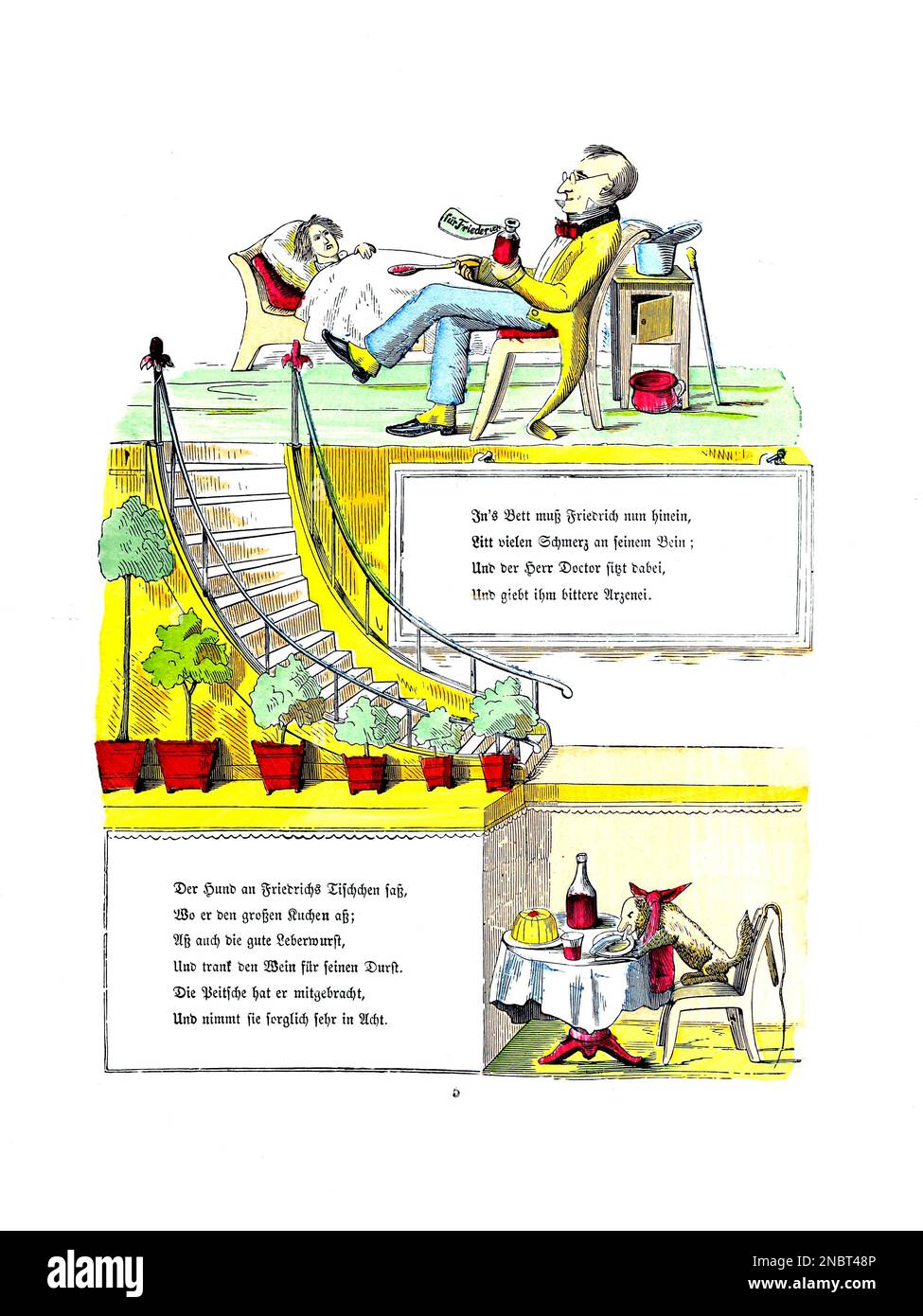 La storia di Cruel Frederick. Dalla versione originale tedesca del libro ' Der Struwelpeter : oder lustige Geschichten und drollige Bilder : für Kinder von 3-6 Jahren ' [ Shockheaded Peter : o storie divertenti e immagini divertenti : Per bambini da 3-6 anni ] di Hoffmann, Heinrich, 1809-1894 Data di pubblicazione 1879 Editore Philadelphia : Kohler Pub. Co. Foto Stock