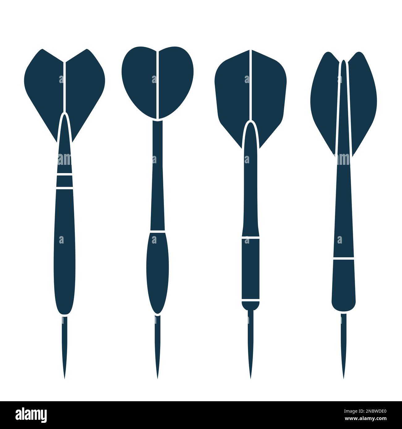 Set di freccette, semplici icone di silhouette di freccette, vettore Illustrazione Vettoriale