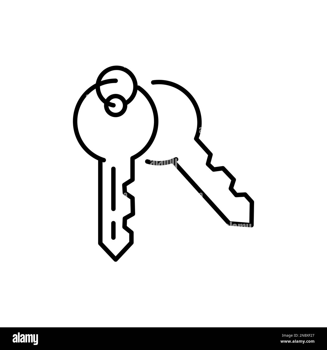 Icona a due tasti. simbolo di stile lineare per concetto mobile e web design. Tasti casa contorno icona vettore. Simbolo, illustrazione del logo. Grafica vettoriale Illustrazione Vettoriale