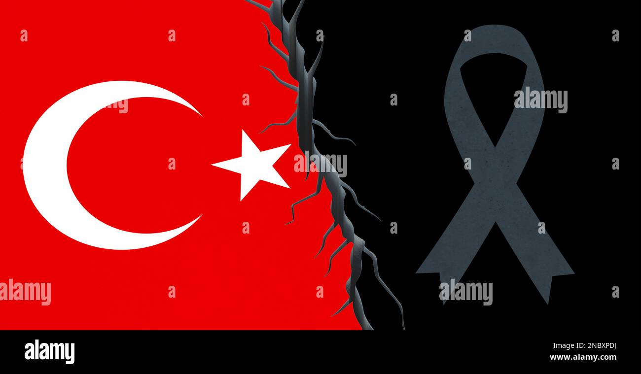 Bandiera turca e concetto di lutto Foto Stock