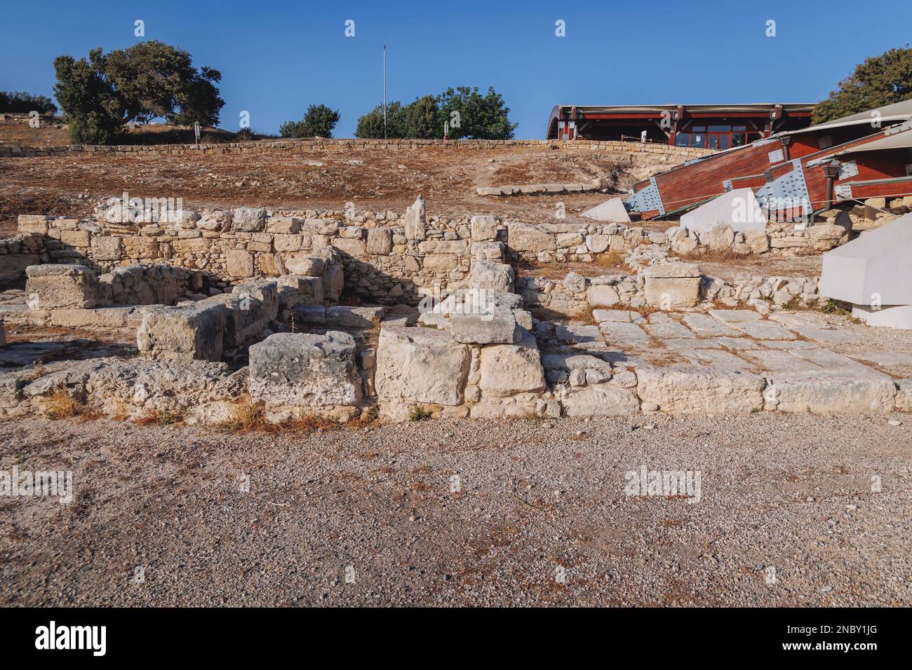 Rovine del sito archeologico di Kourion nel paese dell'isola di Cipro Foto Stock