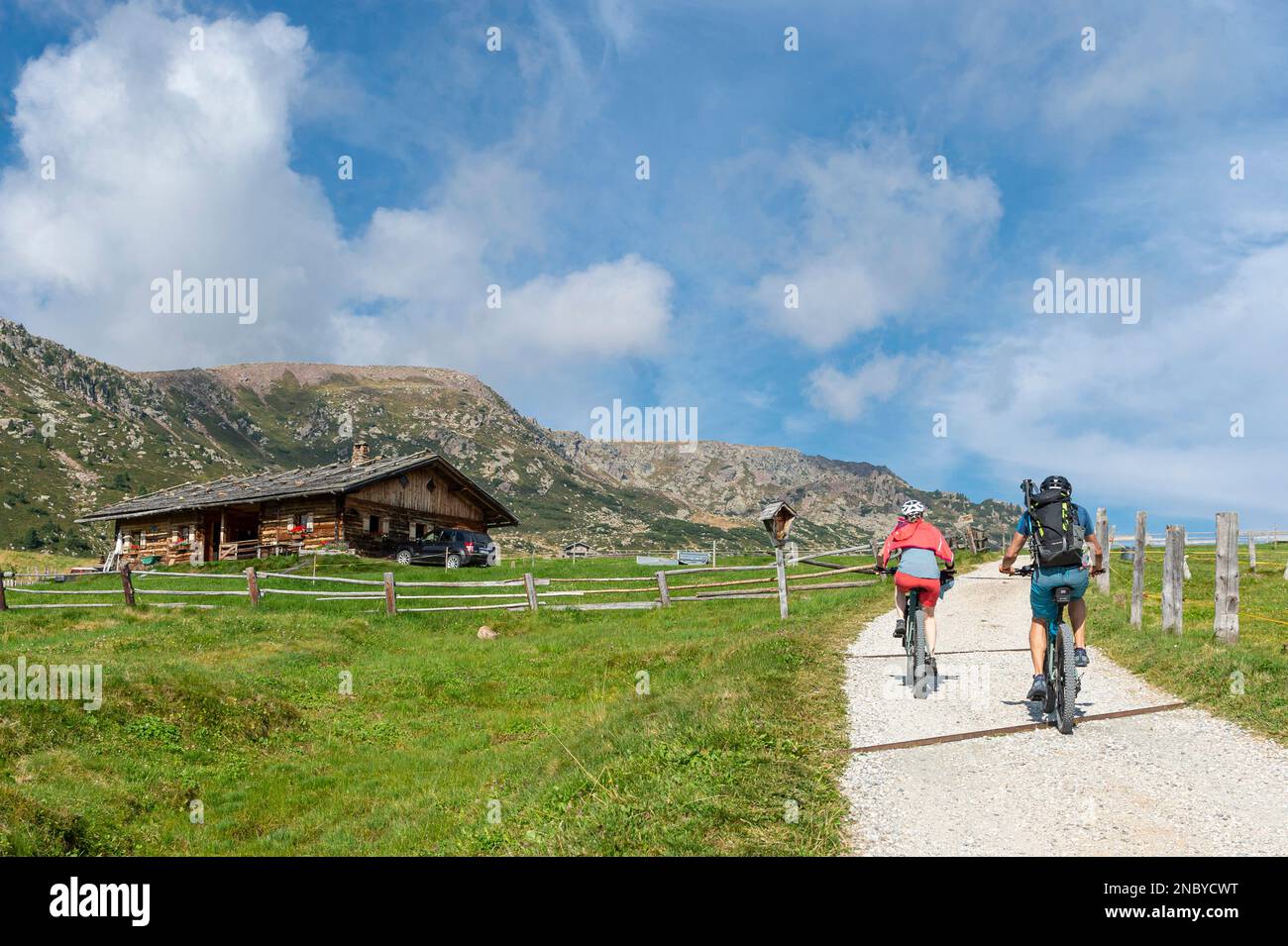 mountain bike, villandri, italia Foto Stock