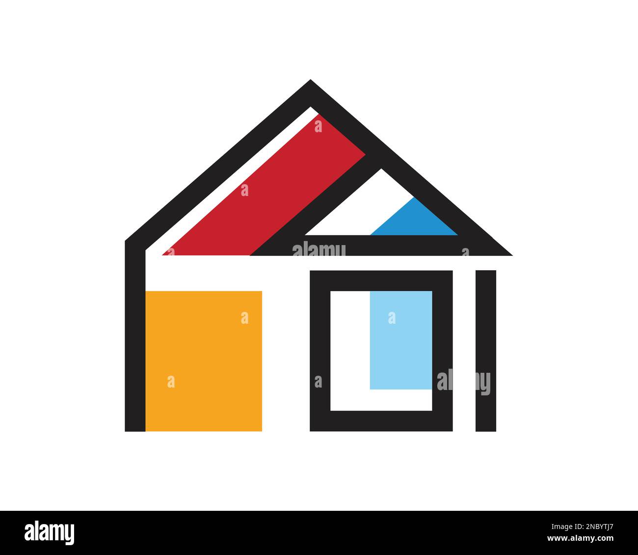 Simbolo semplice, creativo e colorato del bene immobile Illustrazione Vettoriale