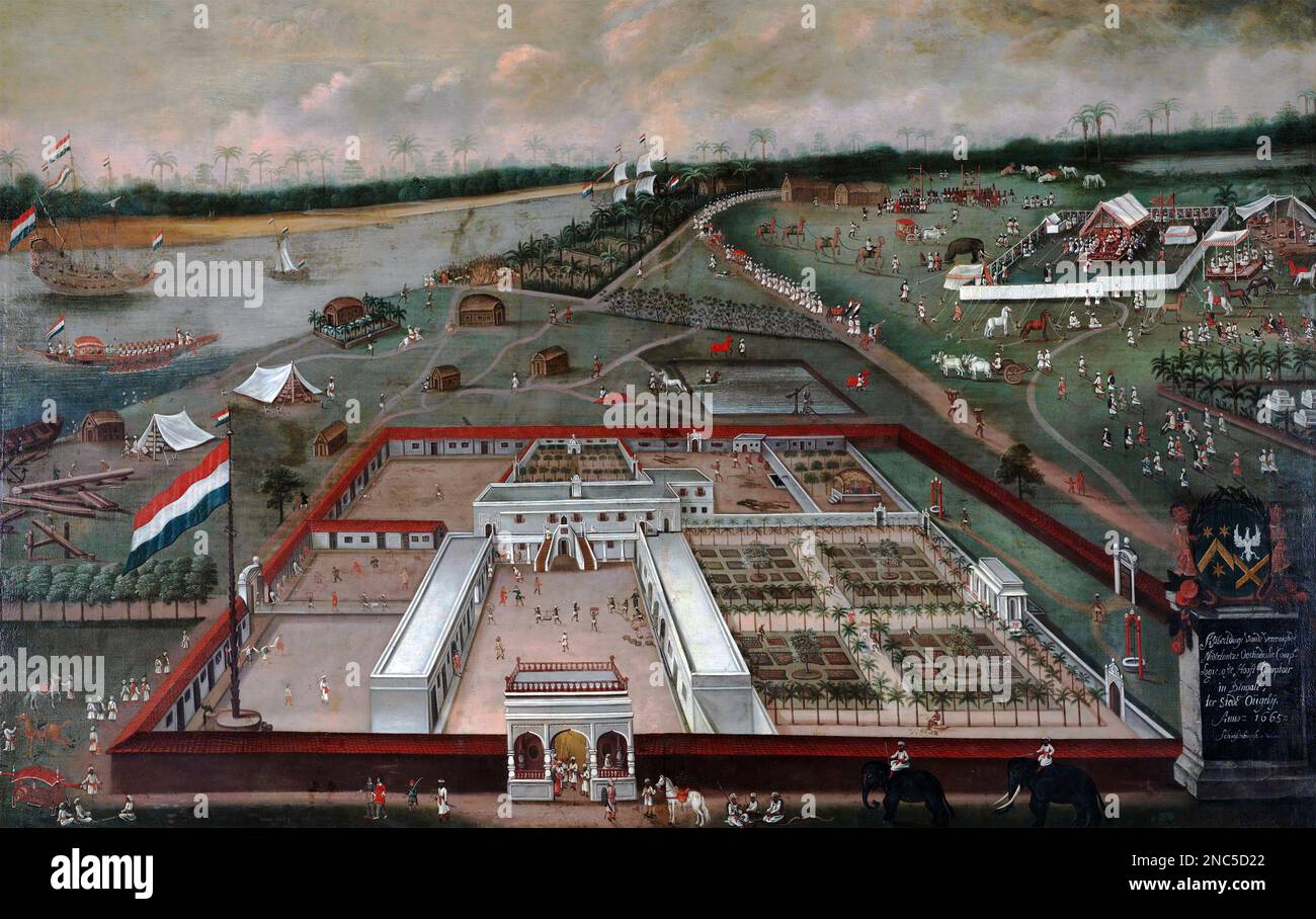 AZIENDA OLANDESE DELL'INDIA ORIENTALE fabbrica a Hugli-Chuchura, Mughal Bengala nel 1685 Foto Stock