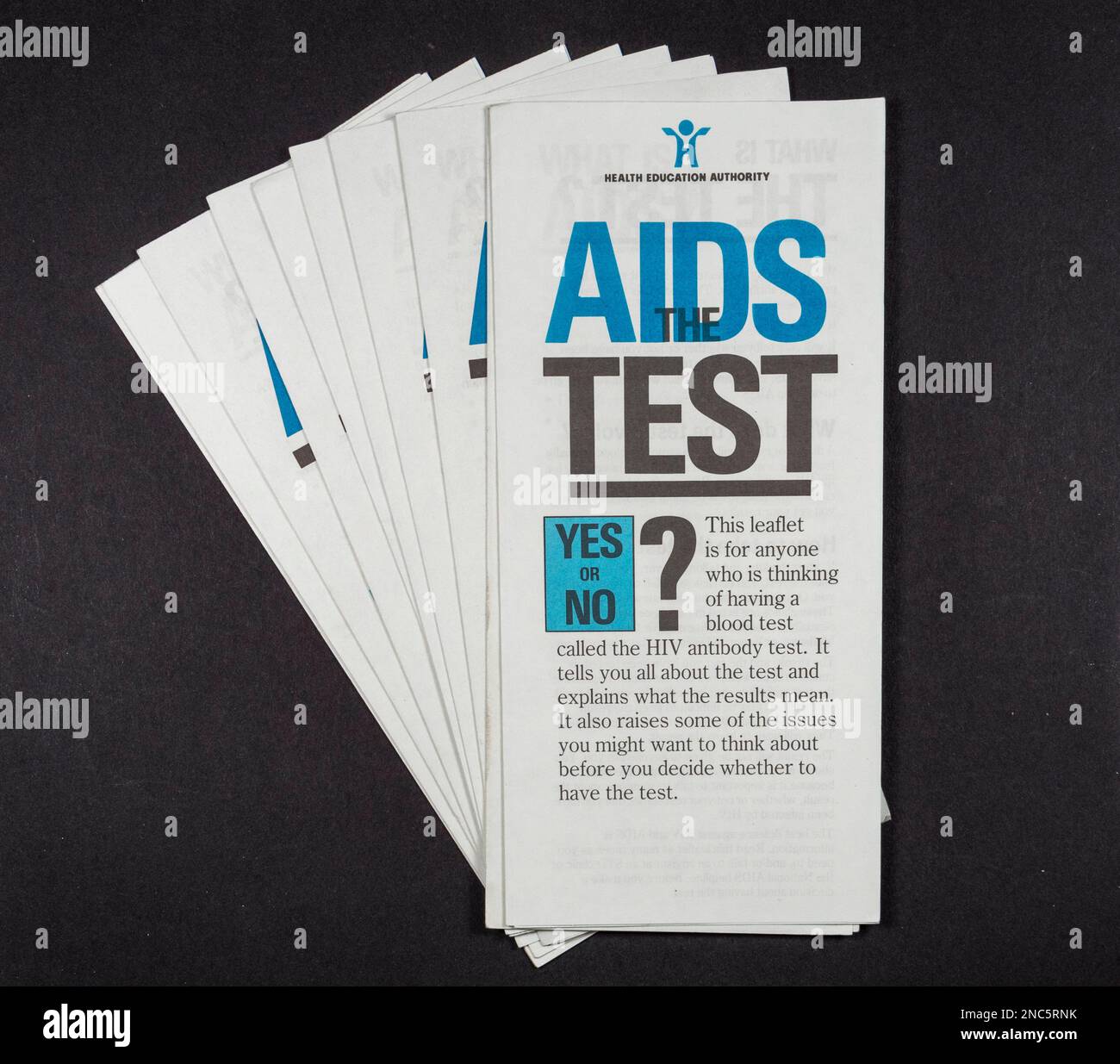 Opuscolo "AIDS the Test" pubblicato dalla Health Education Authority nel 1988. Foto Stock