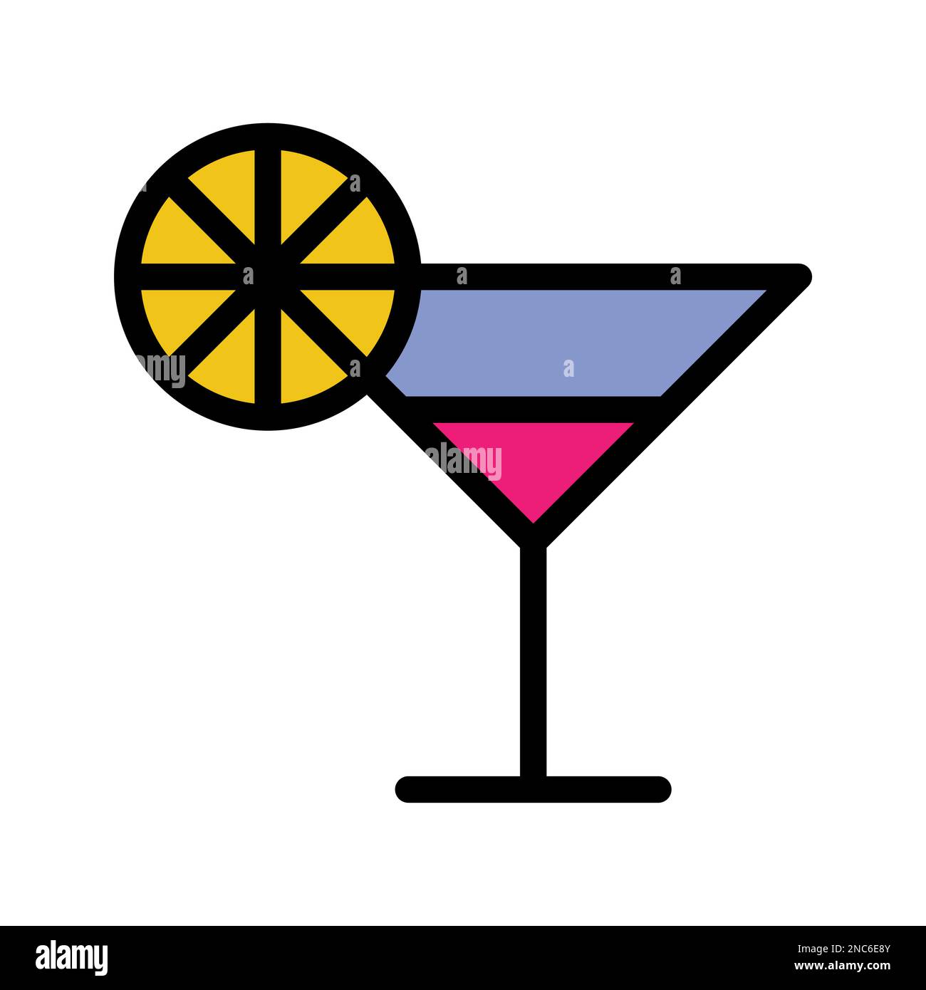 Linea cocktail Icon isolata su sfondo bianco. Icona sottile nera piatta sullo stile moderno. Simbolo lineare e tratto modificabile. Semplice e pixel per Illustrazione Vettoriale