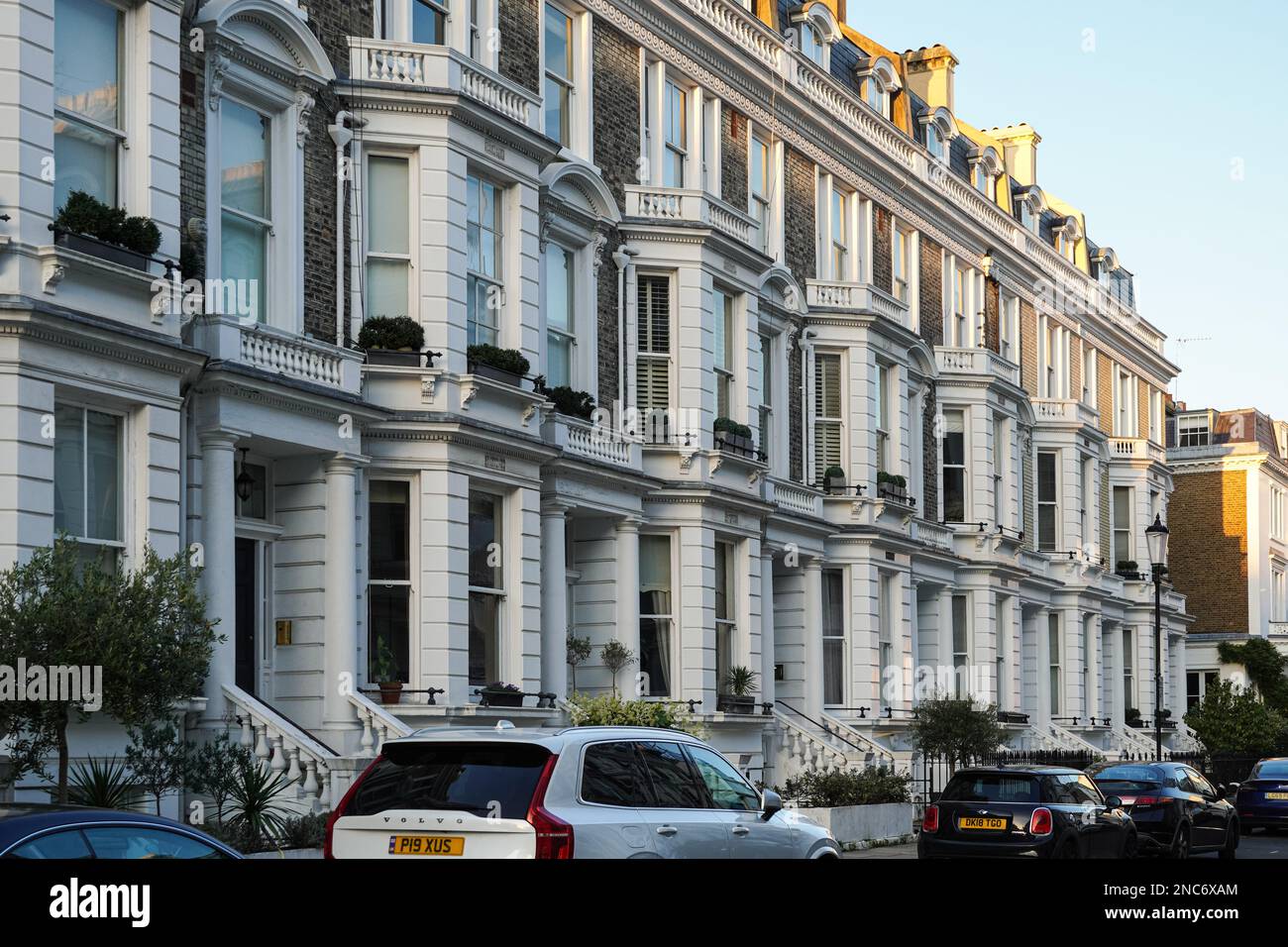 Victorian Terrace case a Kensington, Londra Inghilterra Regno Unito Regno Unito Foto Stock