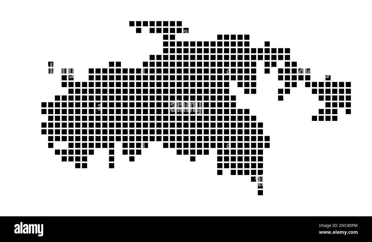 Mappa di San Giovanni. Mappa di San Giovanni in stile punteggiato. Bordi dell'isola riempiti di rettangoli per il vostro disegno. Illustrazione vettoriale. Illustrazione Vettoriale