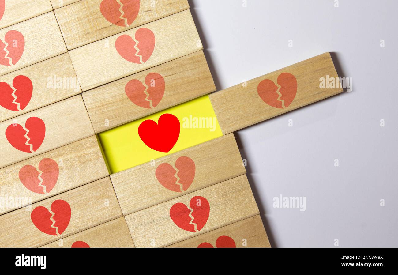 All'amore non corrisposto. Il rifiuto del riconoscimento nell'amore. Rifiuto di relazioni industriali, a rompere le relazioni. Cuore spezzato. Rapporto complicato, primo amore, quarr Foto Stock