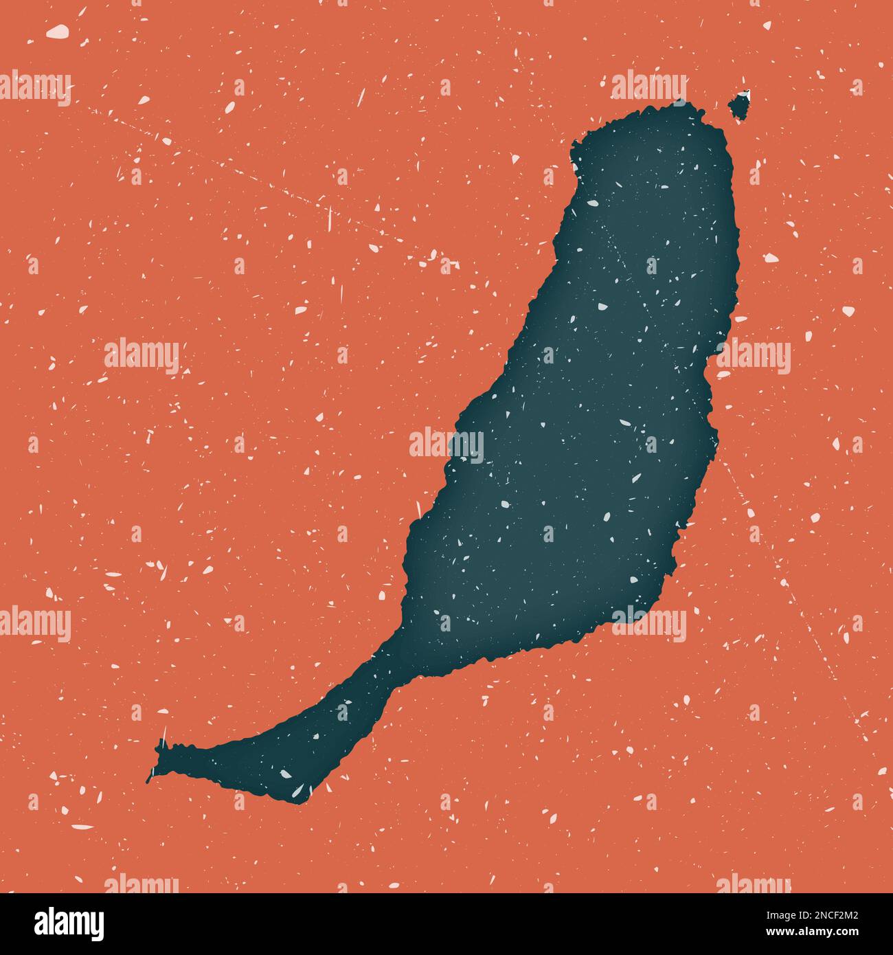 Mappa d'epoca di Fuerteventura. Mappa grunge dell'isola con texture stressata. Poster di Fuerteventura. Illustrazione vettoriale. Illustrazione Vettoriale