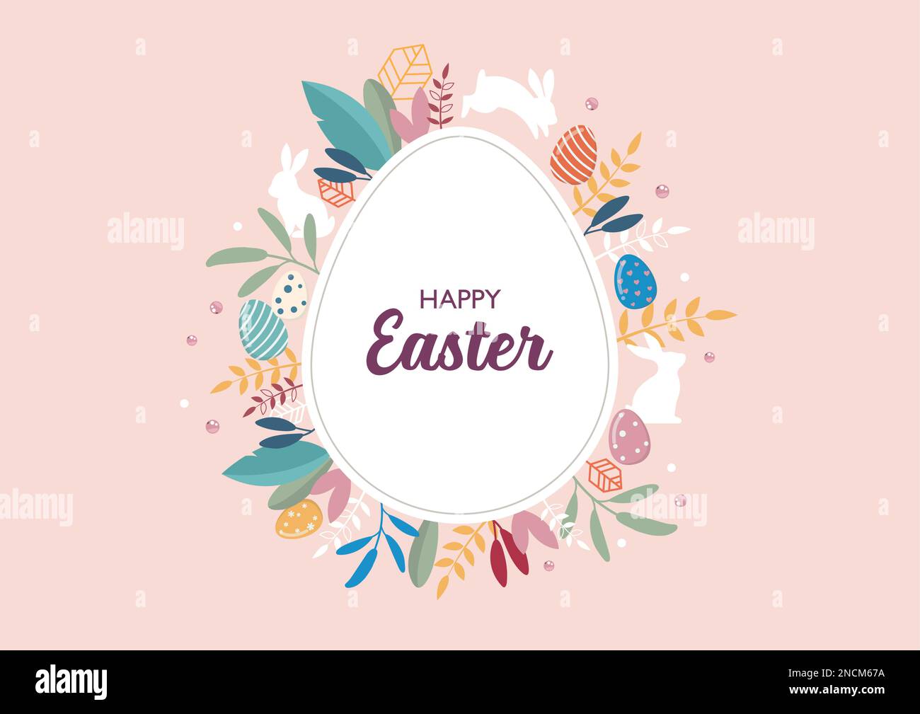 Buon biglietto d'invito di Pasqua. Illustrazione vettoriale Illustrazione Vettoriale