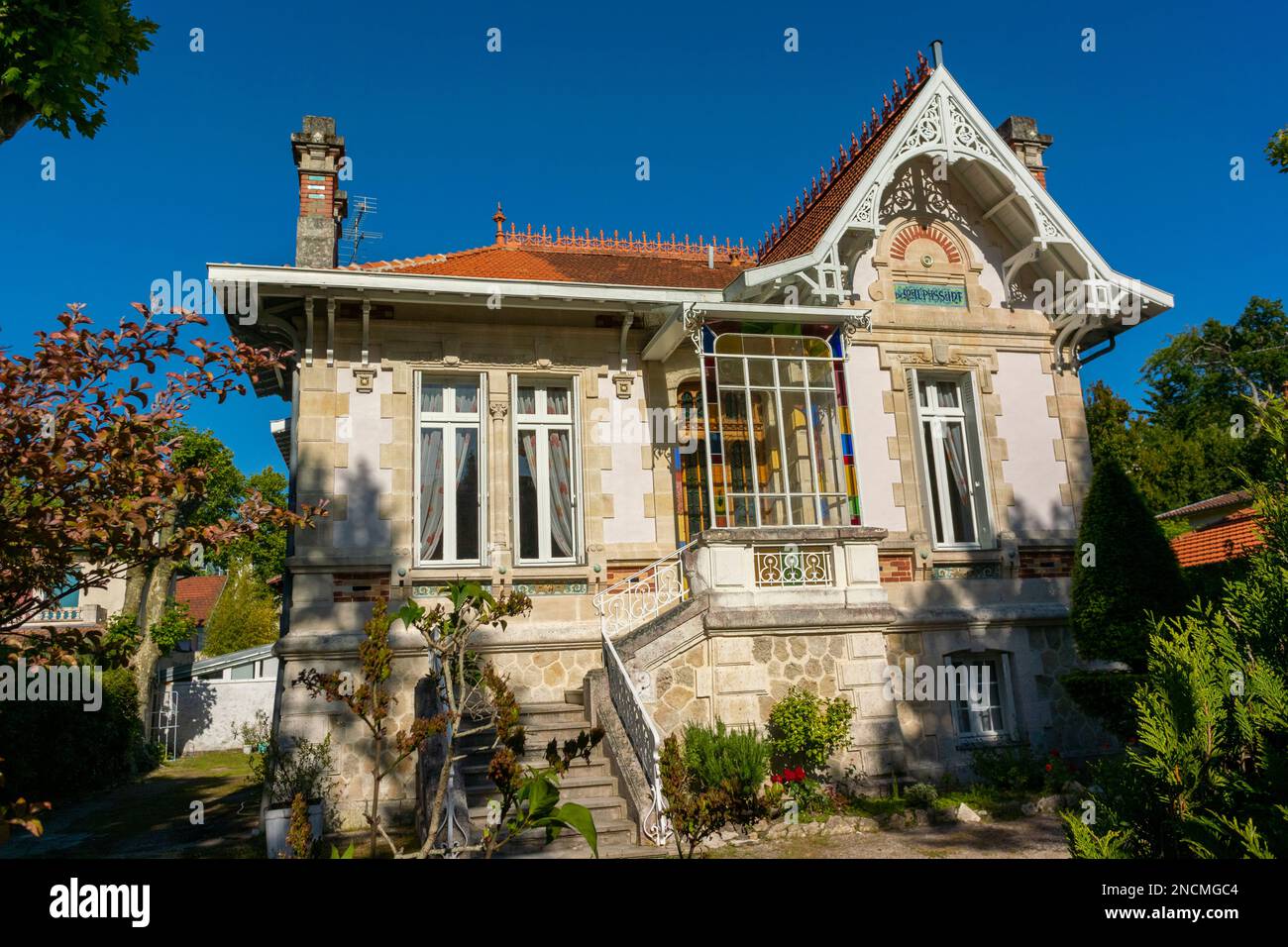 Arcachon, Francia, Scenes, la vecchia architettura della Ville d'Hiver, quartiere storico, Case private, Foto Stock