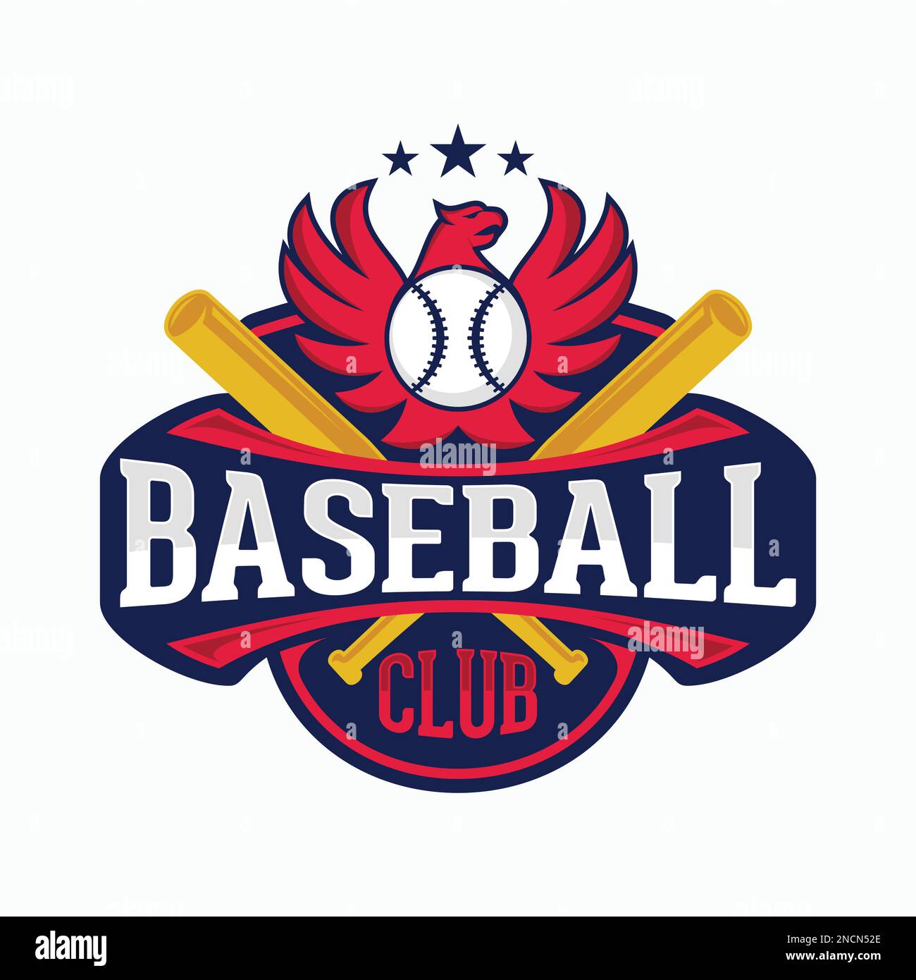 Logo di Baseball Club Vector per squadre sportive. Illustrazione vettoriale Illustrazione Vettoriale