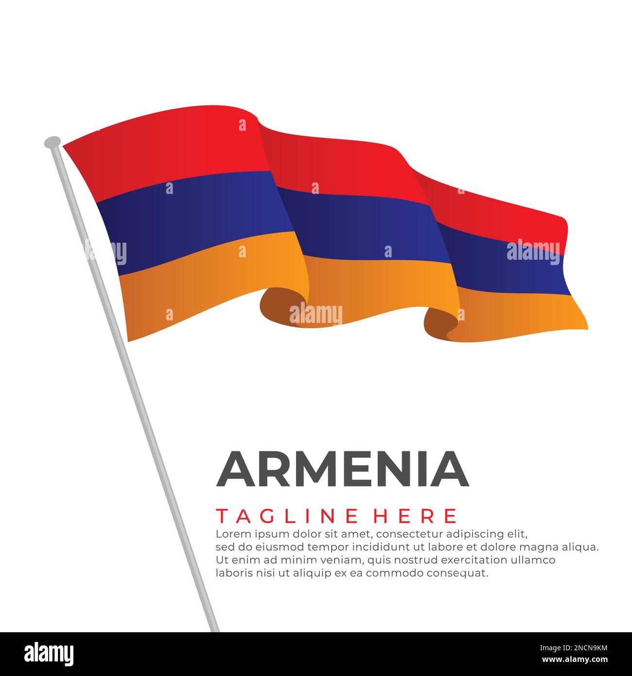 Modello vettore Armenia bandiera moderno design. Illustrazione vettoriale Illustrazione Vettoriale
