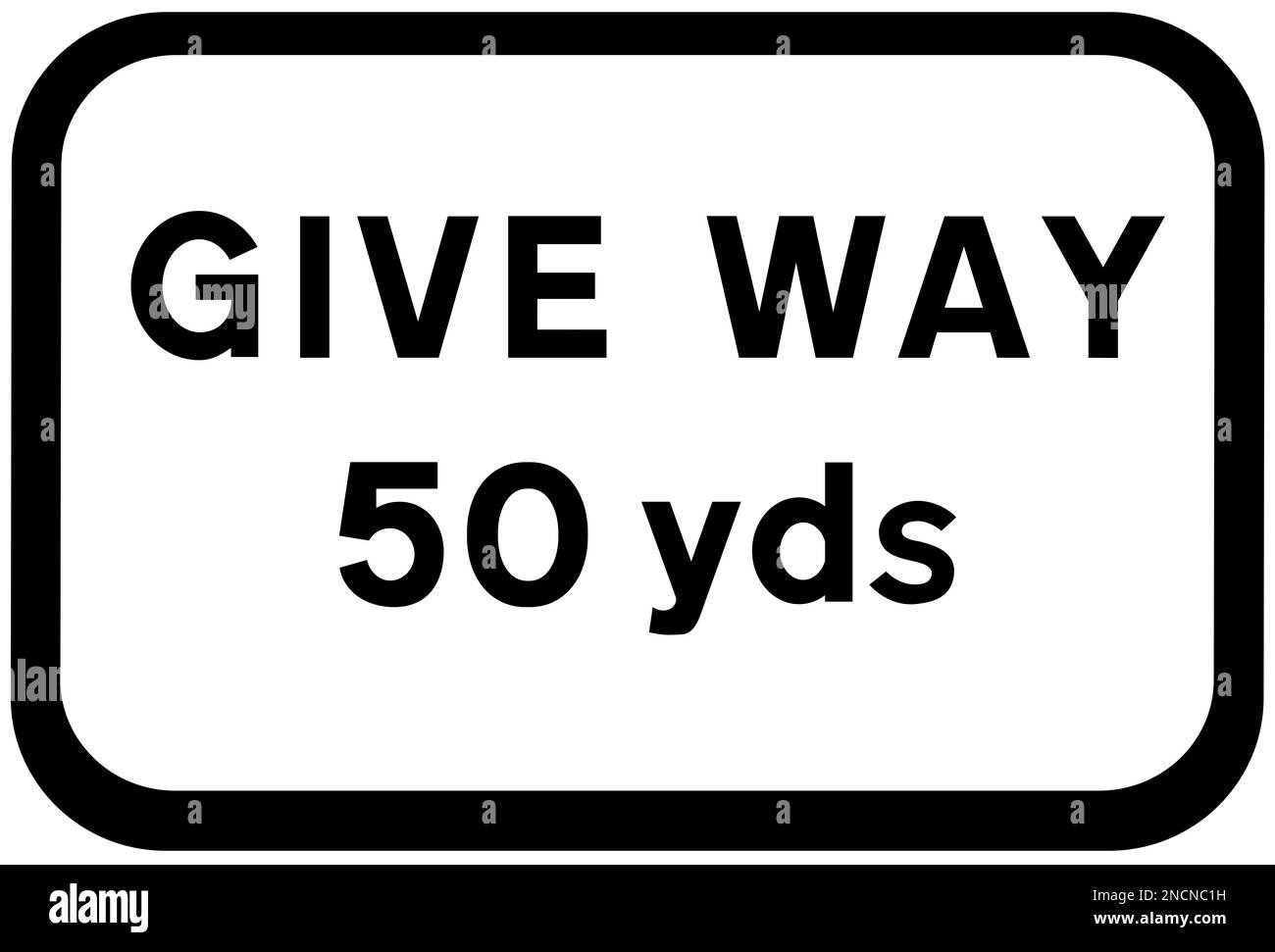 Lasciare strada 50 metri più avanti segnale stradale britannico Foto Stock