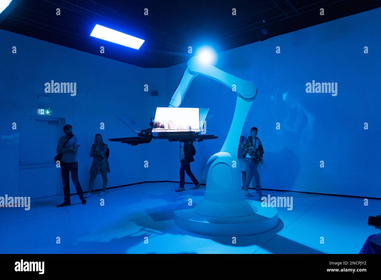 Una veduta del Padiglione Rumeno con un'installazione di Adina Pintilie intitolata 'You are Another Me - A Cathedral of the Body' alla Biennale di Venezia 20 Foto Stock