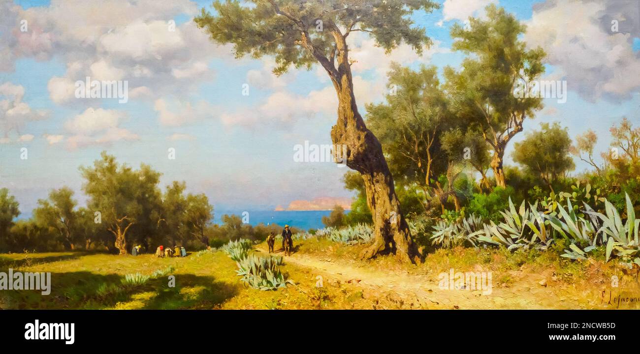 PAESAGGIO (Paesaggio) di Francesco Lojacono (Palermo 1838-1915). Olio su tela Foto Stock