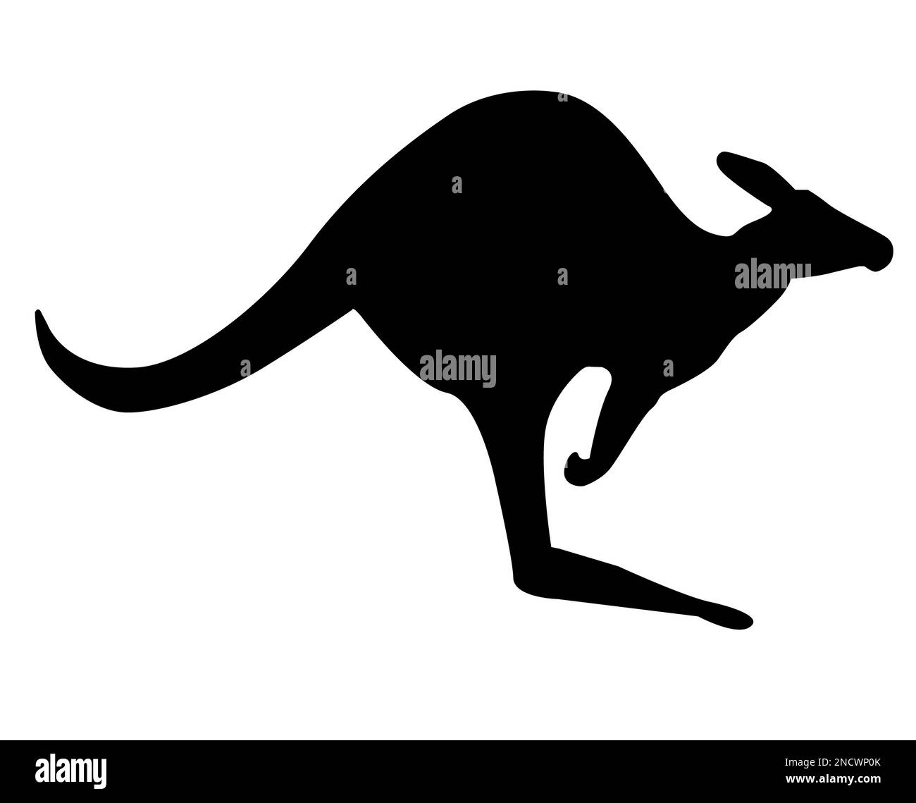 Icona di canguro su sfondo bianco. Simbolo dell'Australia. stile piatto. Foto Stock