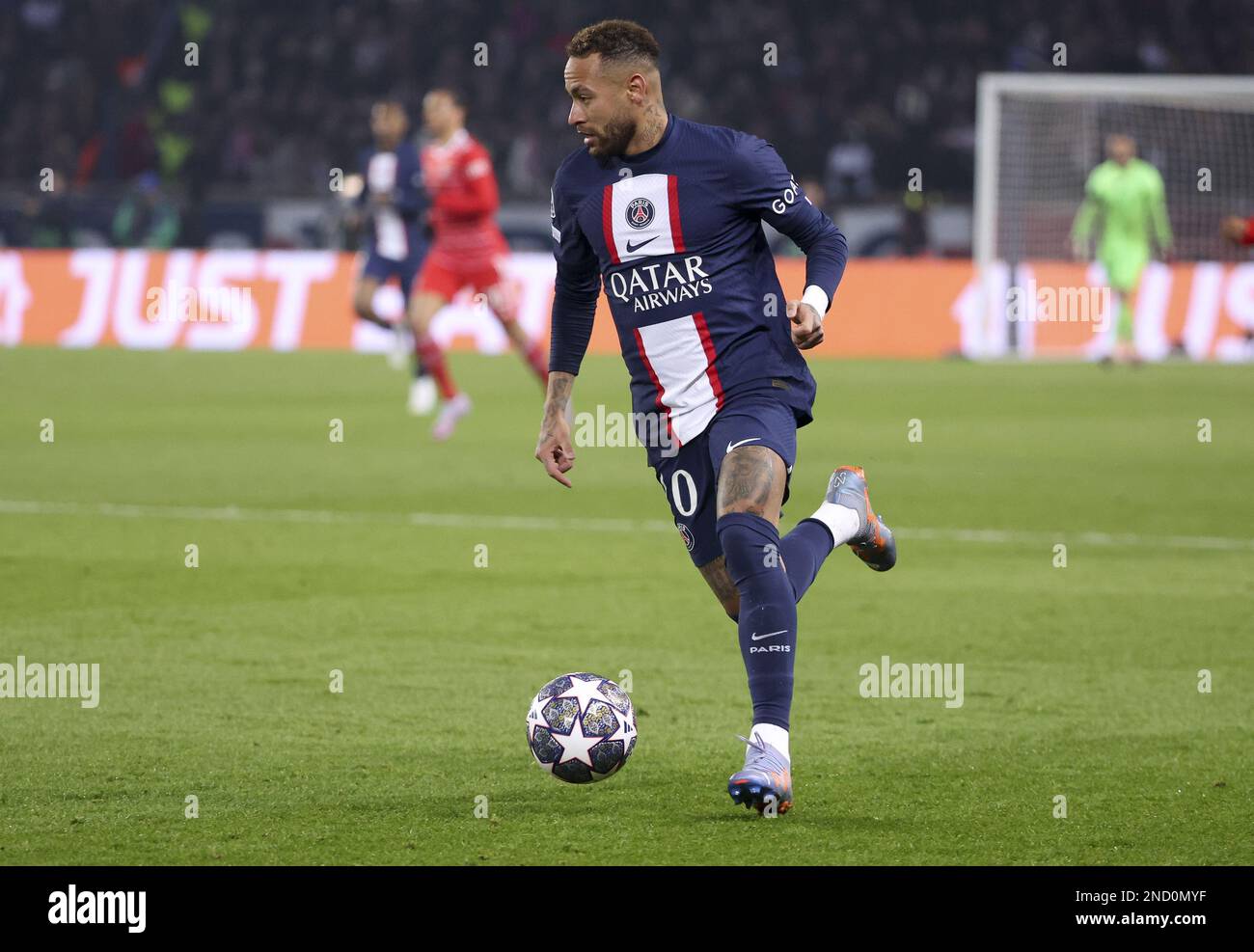 14 febbraio 2023, Roma, Francia: Neymar Jr di PSG durante la UEFA Champions  League, round del 16, 1st partite di calcio tra Paris Saint-Germain (PSG) e  Bayern Monaco il 14 febbraio 2023