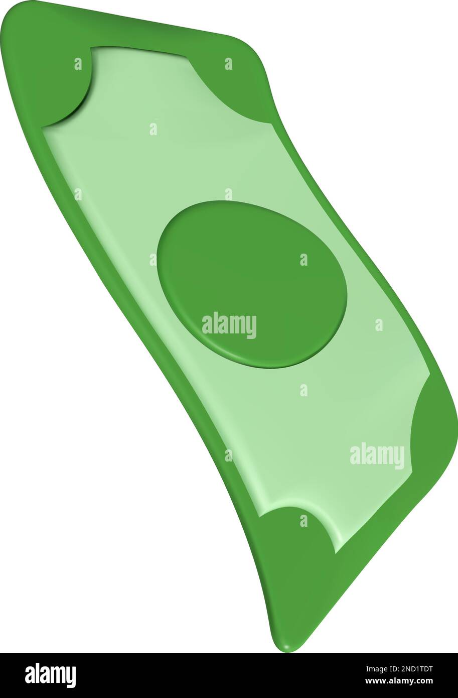 Fattura in dollari. Icona verde di moneta americana a 3D mesh. Banconota in stile cartoon. Illustrazione vettoriale isolata su sfondo trasparente Illustrazione Vettoriale