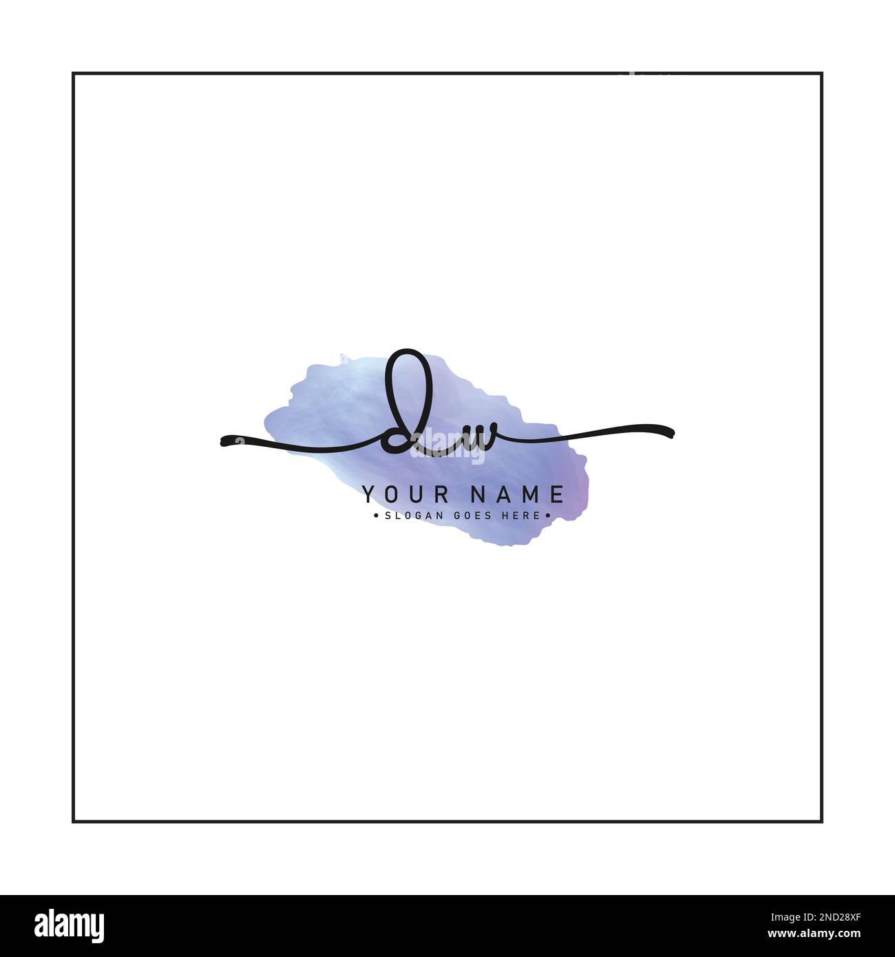 Logo iniziale DW in stile esclusivo per il settore della fotografia e della moda - Watercolor Signature Logo Vector Illustrazione Vettoriale