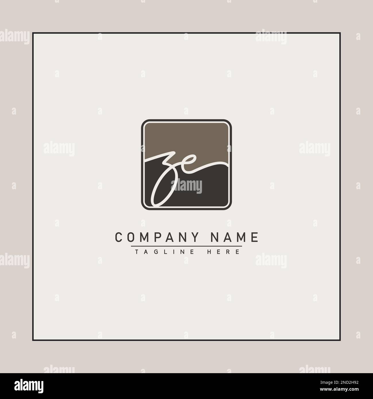 Logo ZE Initial in Signature Style per la fotografia e la moda Business - vettore di logo firmato disegnato a mano Illustrazione Vettoriale
