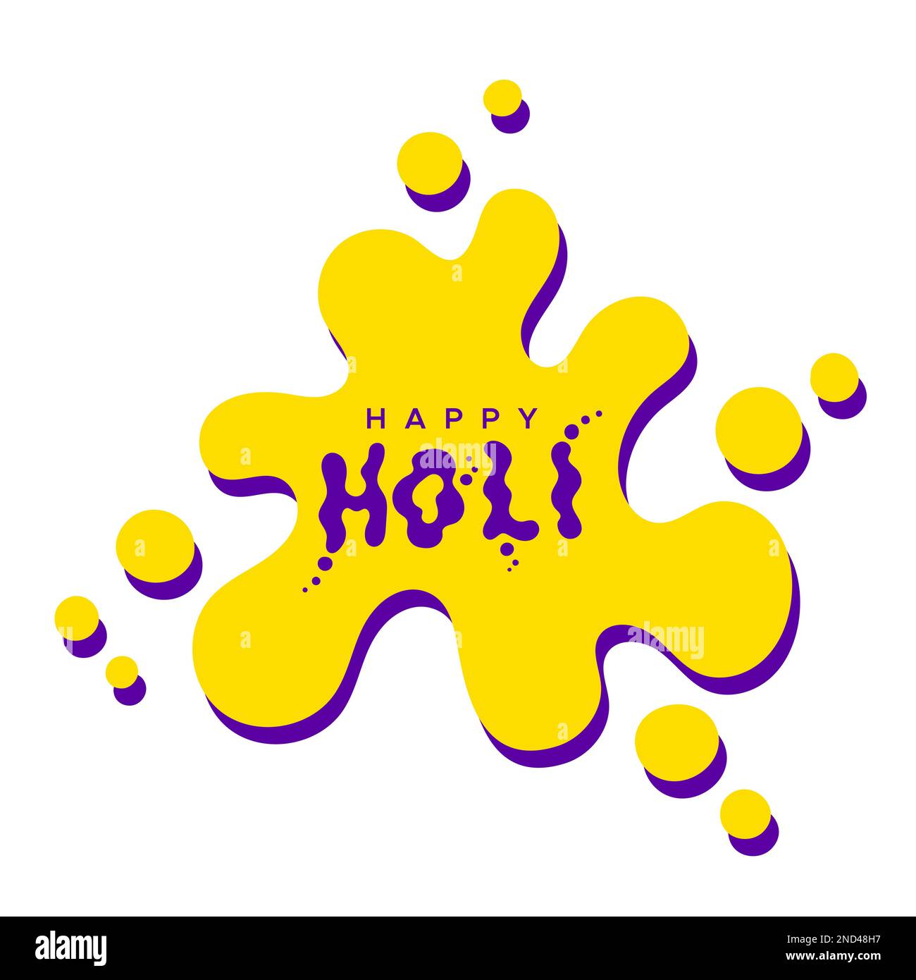 Holi felice. Macchie colorate. Esplosione del colore. Illustrazione vettoriale, design piatto Illustrazione Vettoriale