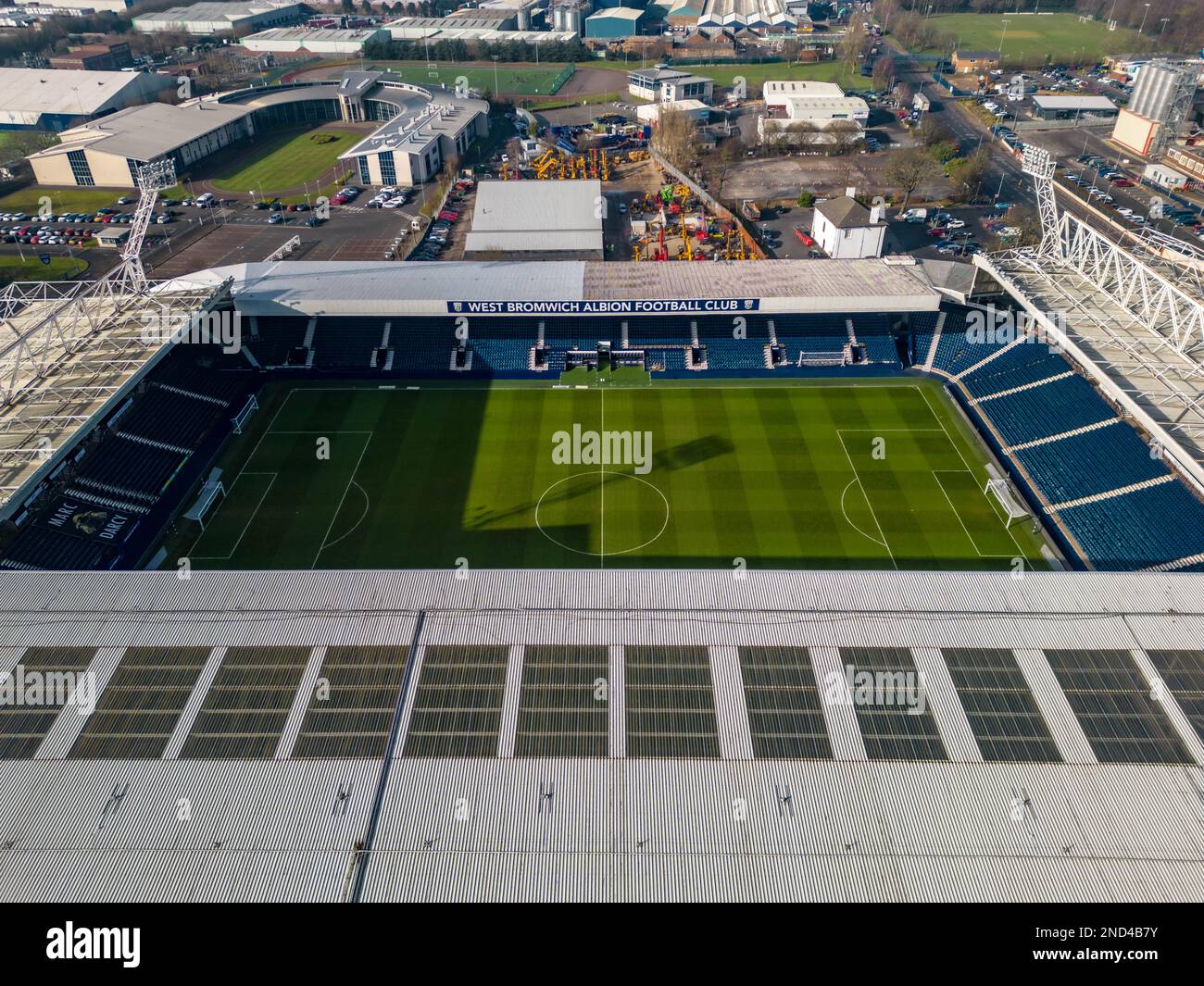 Sede del West Brom Football Club, il drone aereo Hawthorns Birds Eye View Foto Stock