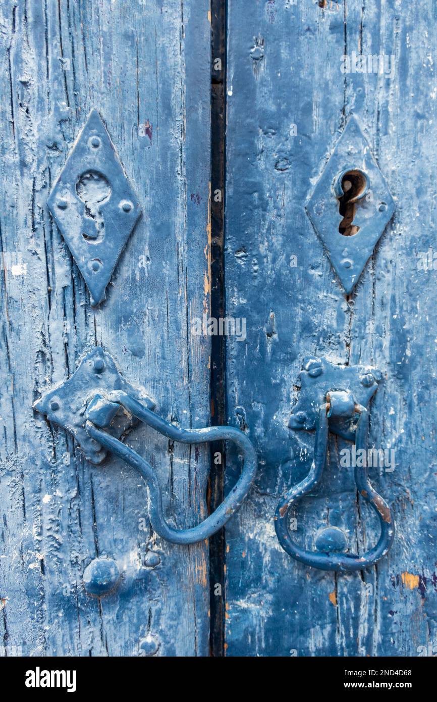 Vecchie serrature e asole delle portiere Foto Stock