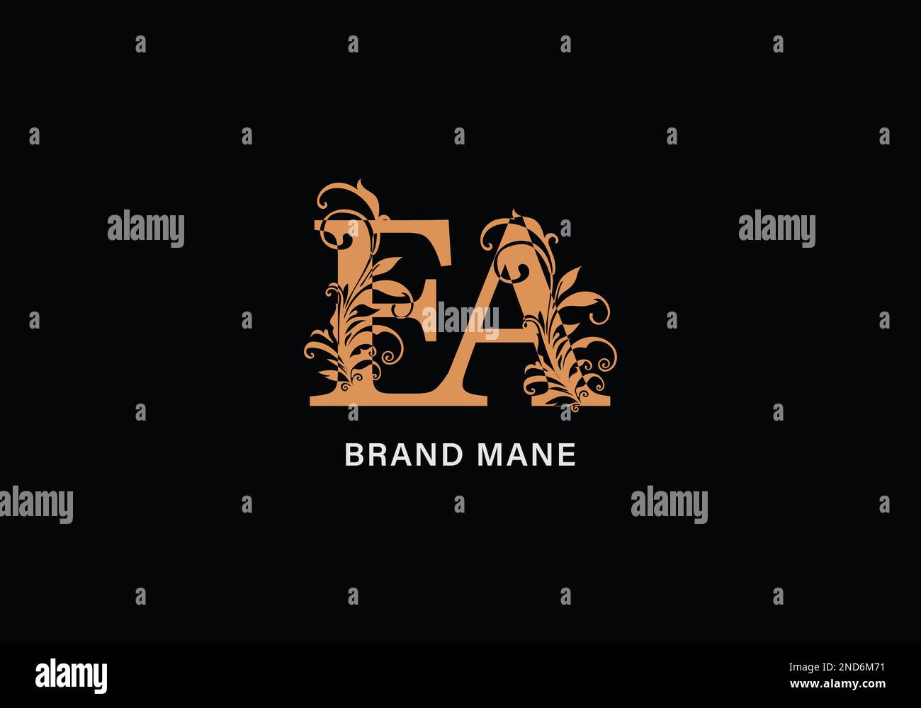Modello di logo vettoriale a monogramma con illustrazione EA o AE Illustrazione Vettoriale