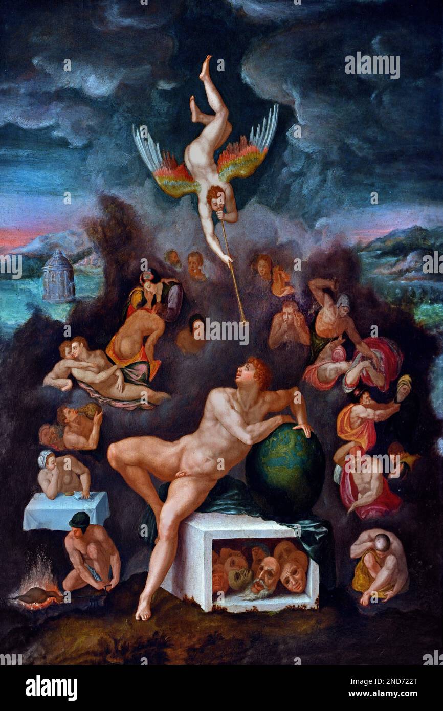 Il sogno di Michelangelo, artista del 16th ° secolo, Museo delle Belle Arti, Italia, italiano, ( dopo Michelangelo Buonarroti.1475–1564. ) Foto Stock