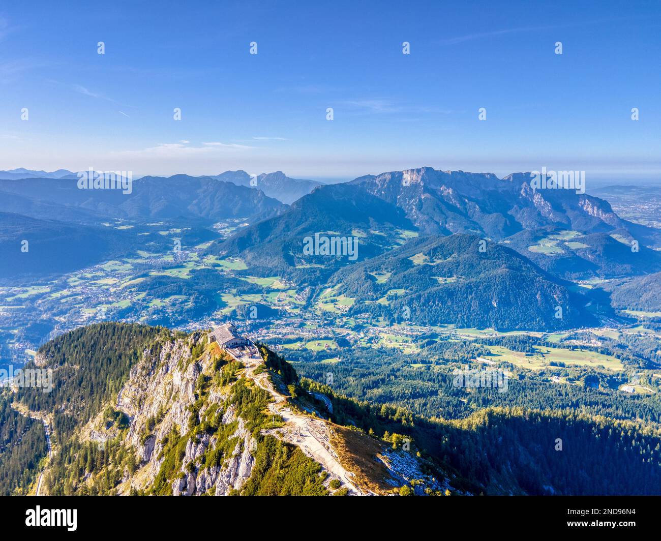 Il Nido dell'Aquila, chiamato anche Kehlsteinhaus, situato in cima al monte Kehlstein (1.834 m) era uno dei quartieri generali segreti Foto Stock