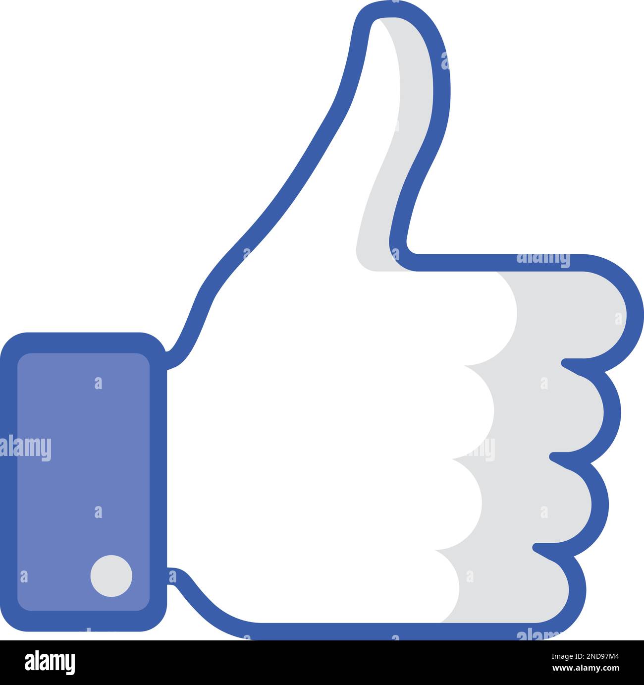 Icona blu con il pollice verso l'alto. Social media come Symbol Illustrazione Vettoriale