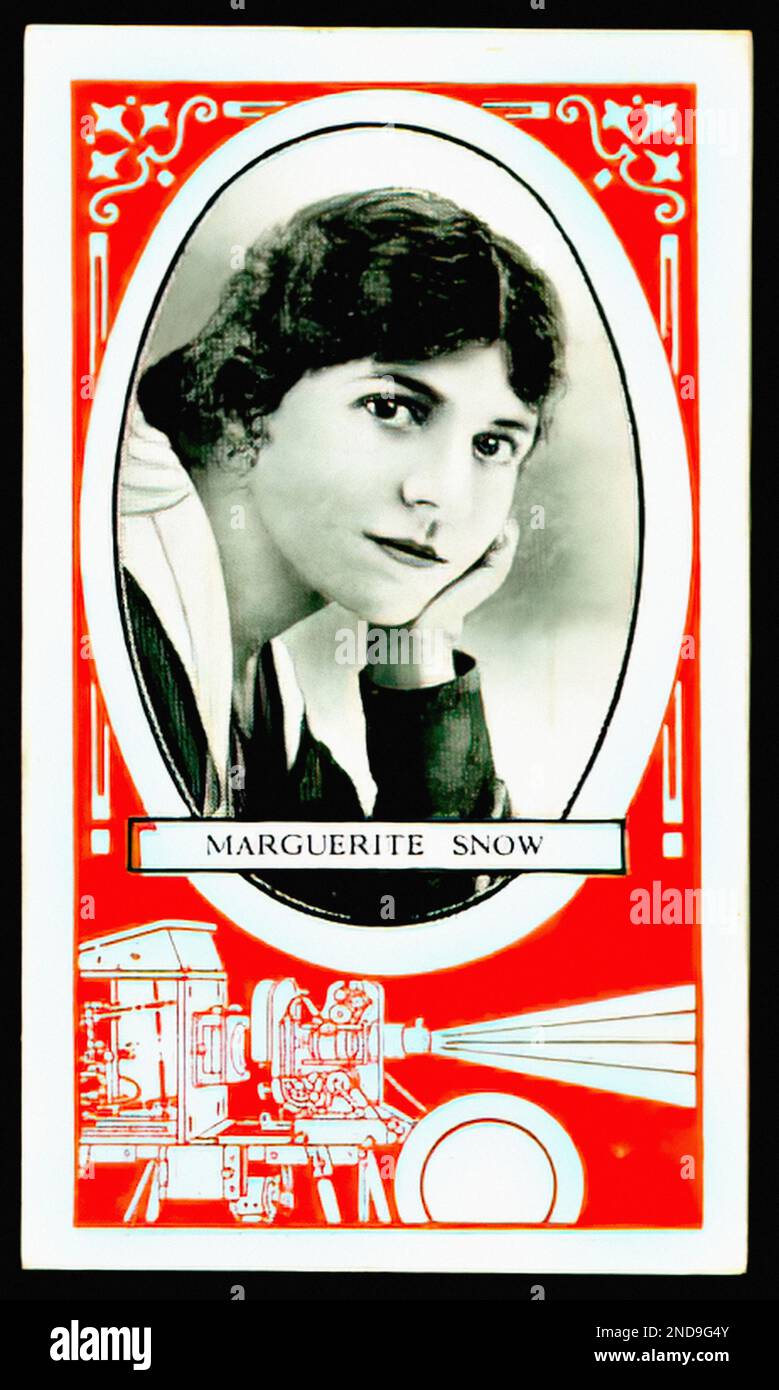 Ritratto di Silent Film Star Marguerite Snow - cartellino di sigaretta d'epoca Foto Stock