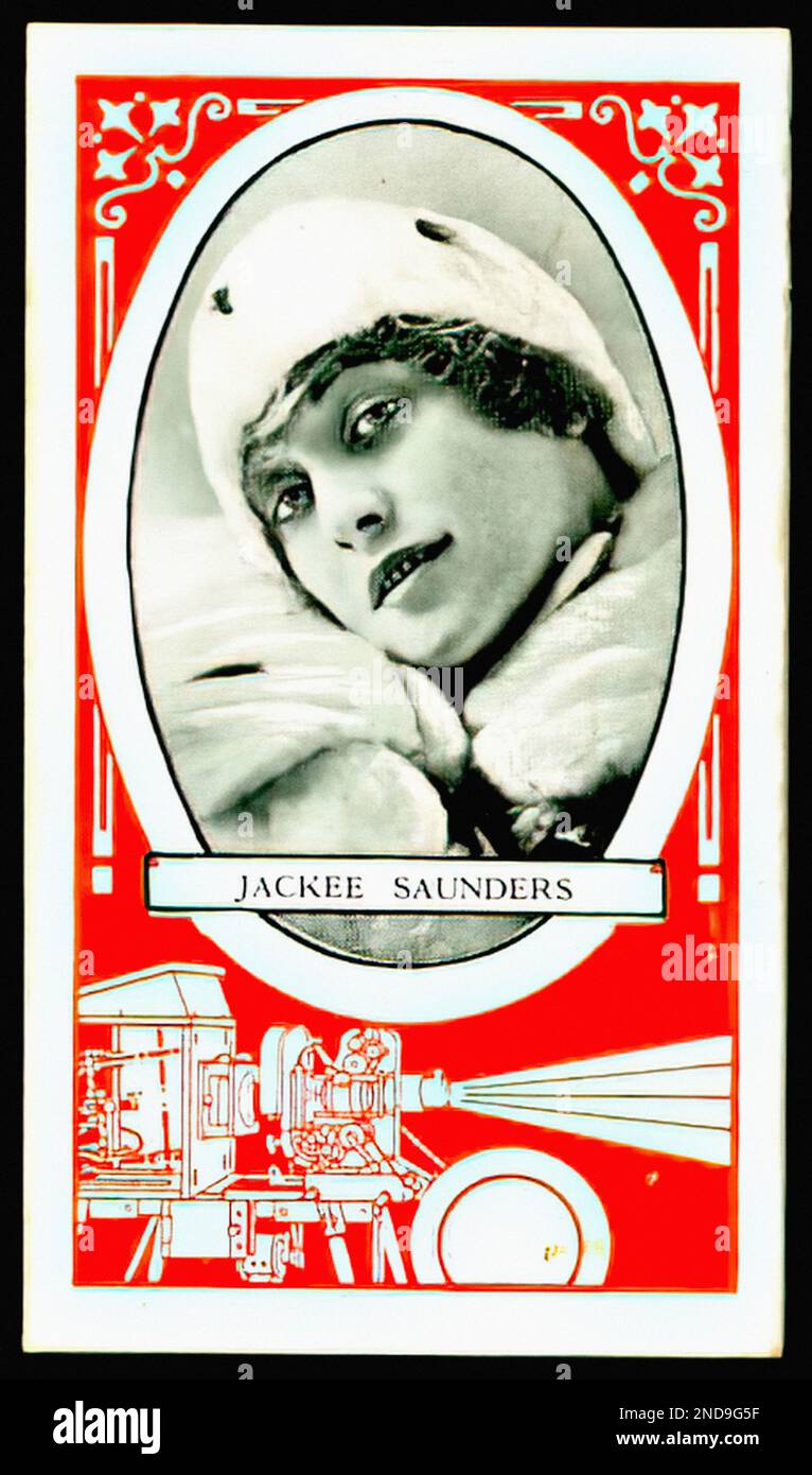 Ritratto di Silent Cinema Star Jackie Saunders - carta di sigaretta vintage Foto Stock