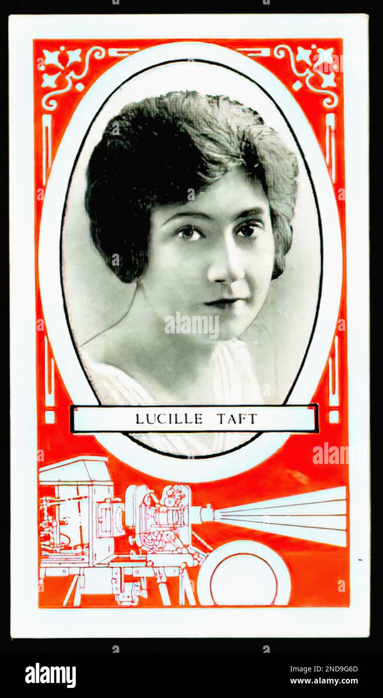 Ritratto di Silent Film Star Lucille Taft - Vintage Cigarette Card Foto Stock