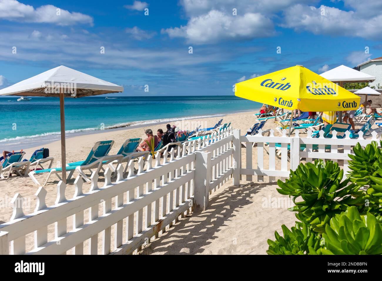 Tropical Turner's Beach, St Marys, Antigua, Antigua e Barbuda, piccole Antille, Caraibi Foto Stock