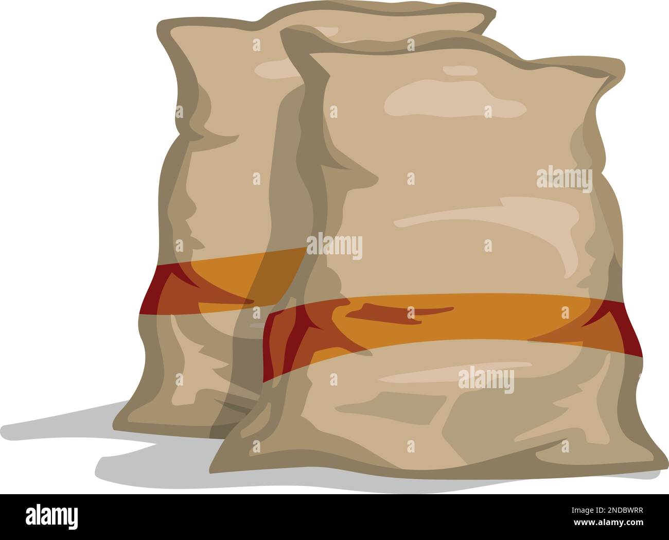 Sacchi di tela con grano o farina. Icona cartoon bag Illustrazione Vettoriale