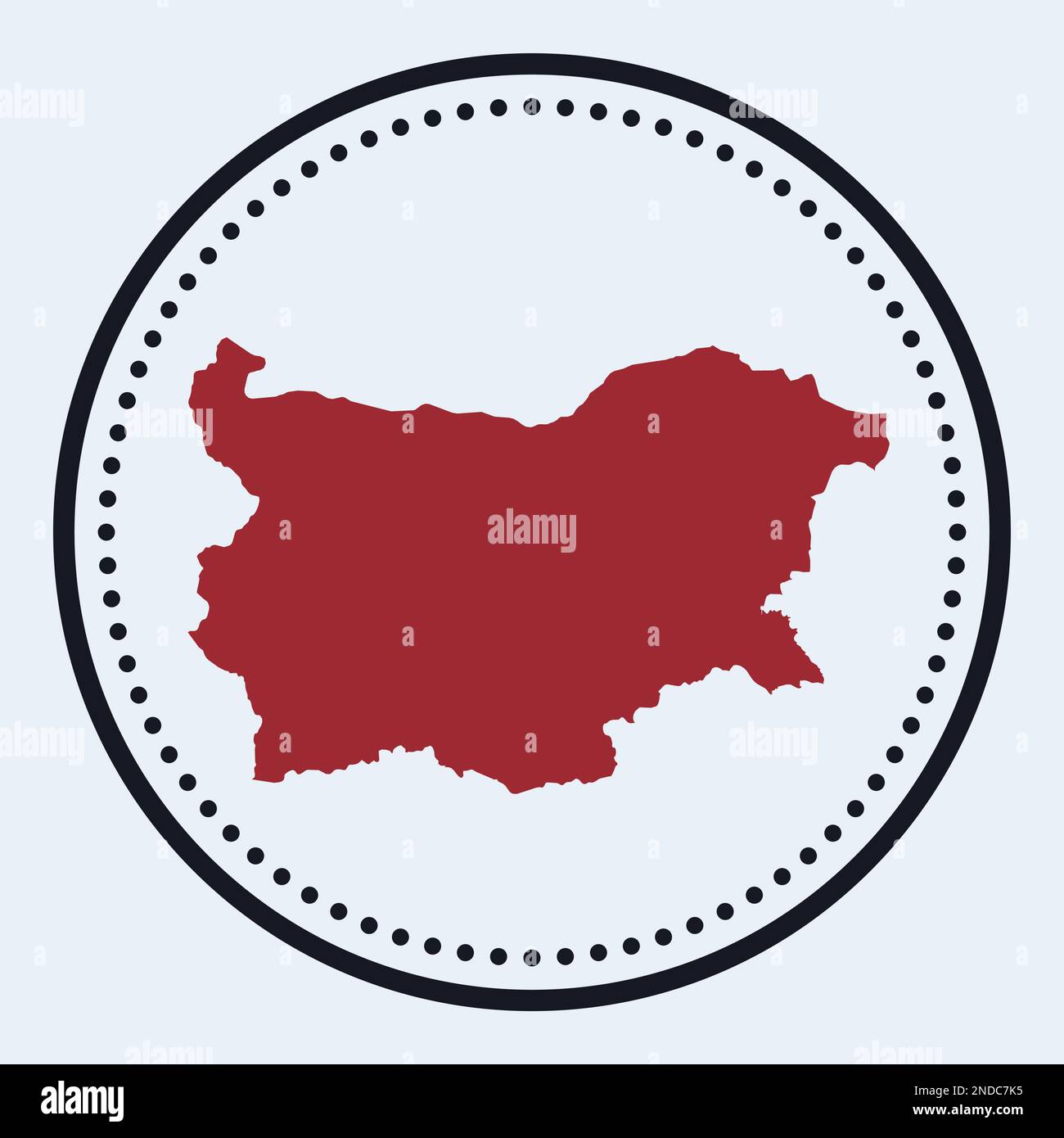 Bollo rotondo della Bulgaria. Logo rotondo con mappa del paese e titolo. Badge Bulgaria minimal elegante con mappa. Illustrazione vettoriale. Illustrazione Vettoriale
