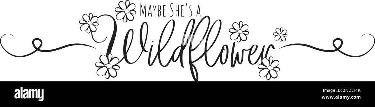 Forse s un Wildflower, disegno di arte di vettore Stencil isolato su sfondo bianco. Illustrazione Vettoriale