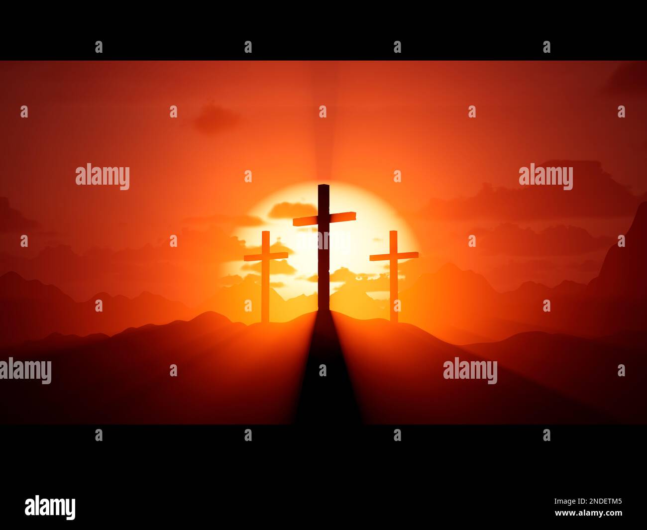 Dio Da Le Croci A Chi Le Sa Portare Tre croci religiose al tramonto sulla collina di gerusalemme, simbolo