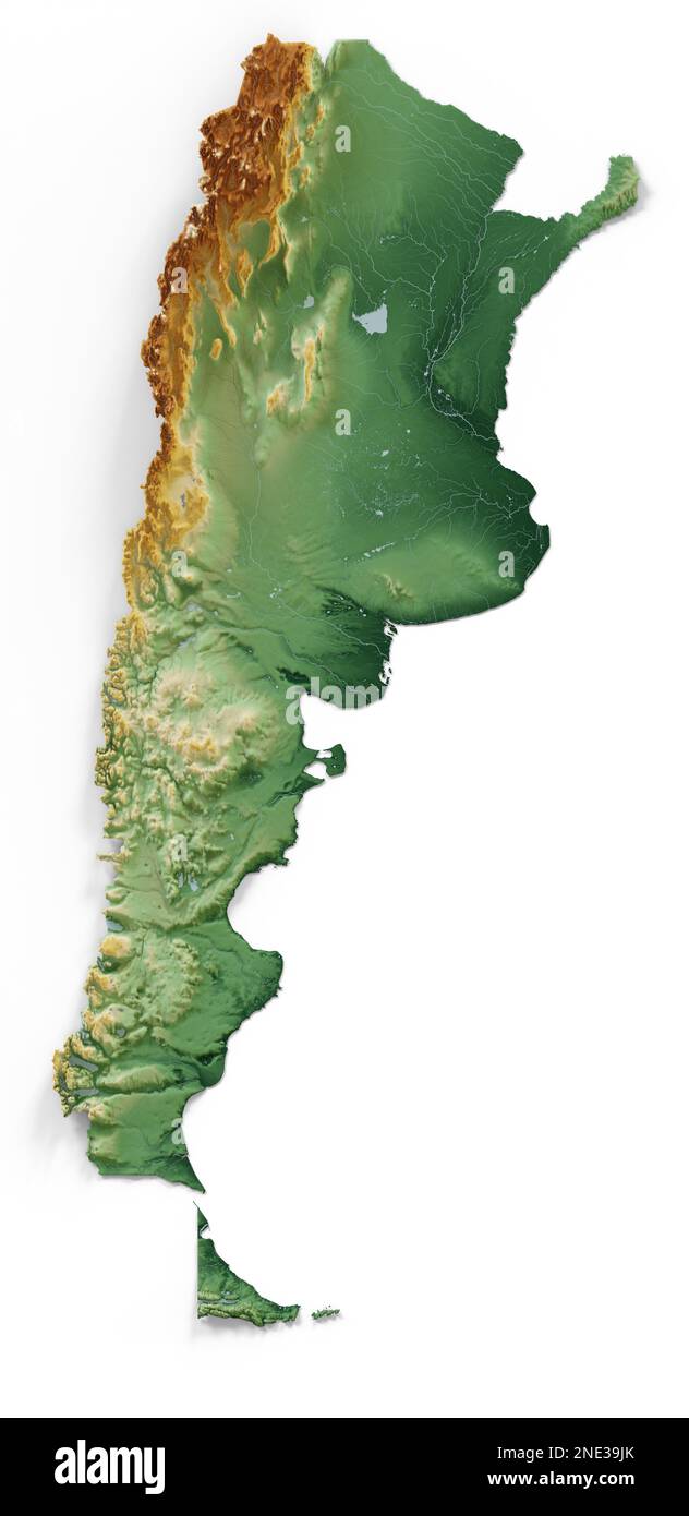 Mapa de relieve de argentina Immagini senza sfondo e Foto Stock ...