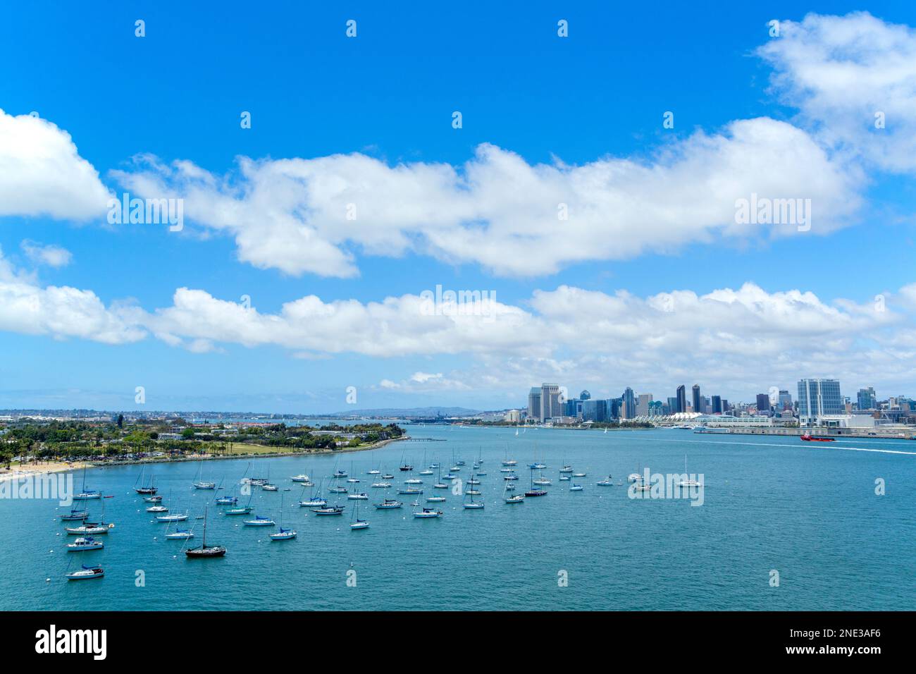 Vista della Baia di San Diego dal ponte di Coronado, California Foto Stock