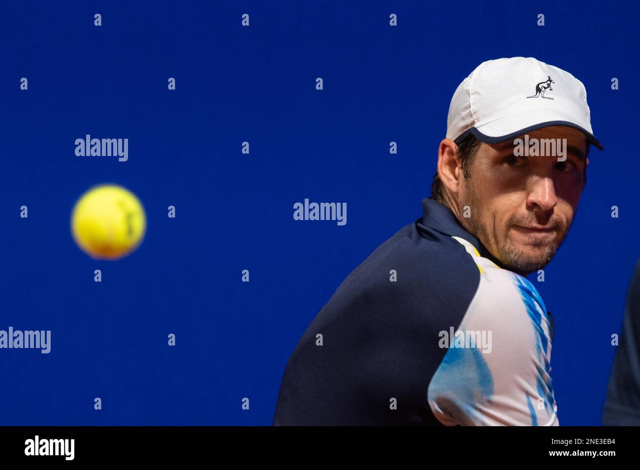 Dusan Lajovic di Serbia in azione durante il turno sedici singoli dell'ATP 250 Argentina Open 2023 partita contro Camilo Ugo Carabelli di Argentina al Buenos Aires Lawn Tennis Club. Punteggio finale; Camilo Ugo Carabelli 0:2 Dusan Lajovic (Foto di Manuel Cortina / SOPA Images/Sipa USA) Foto Stock