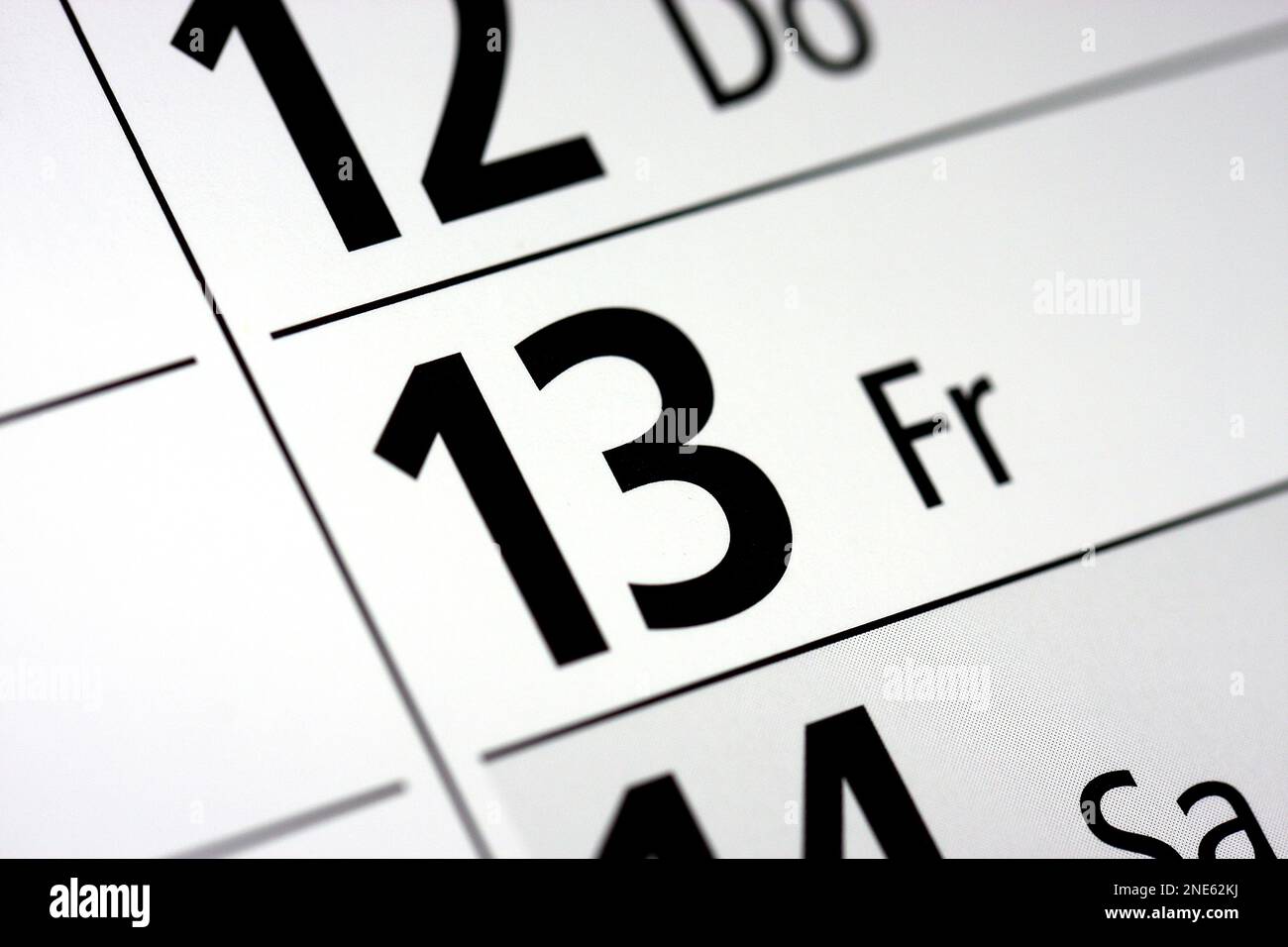 Calendario degli anni, venerdì 13 Foto Stock